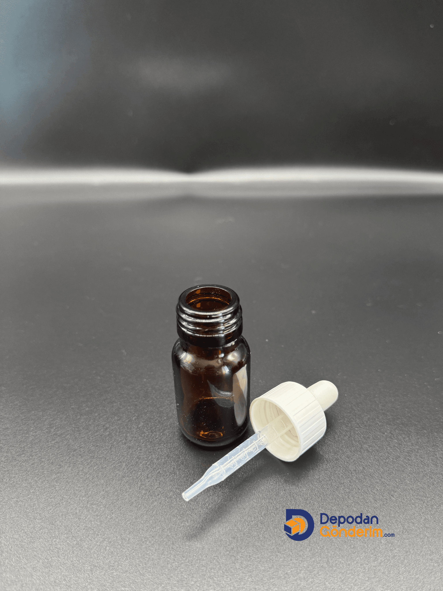 DP117 20cc Ecza Cam Şişe (Plastik Beyaz Damlalıklı)   