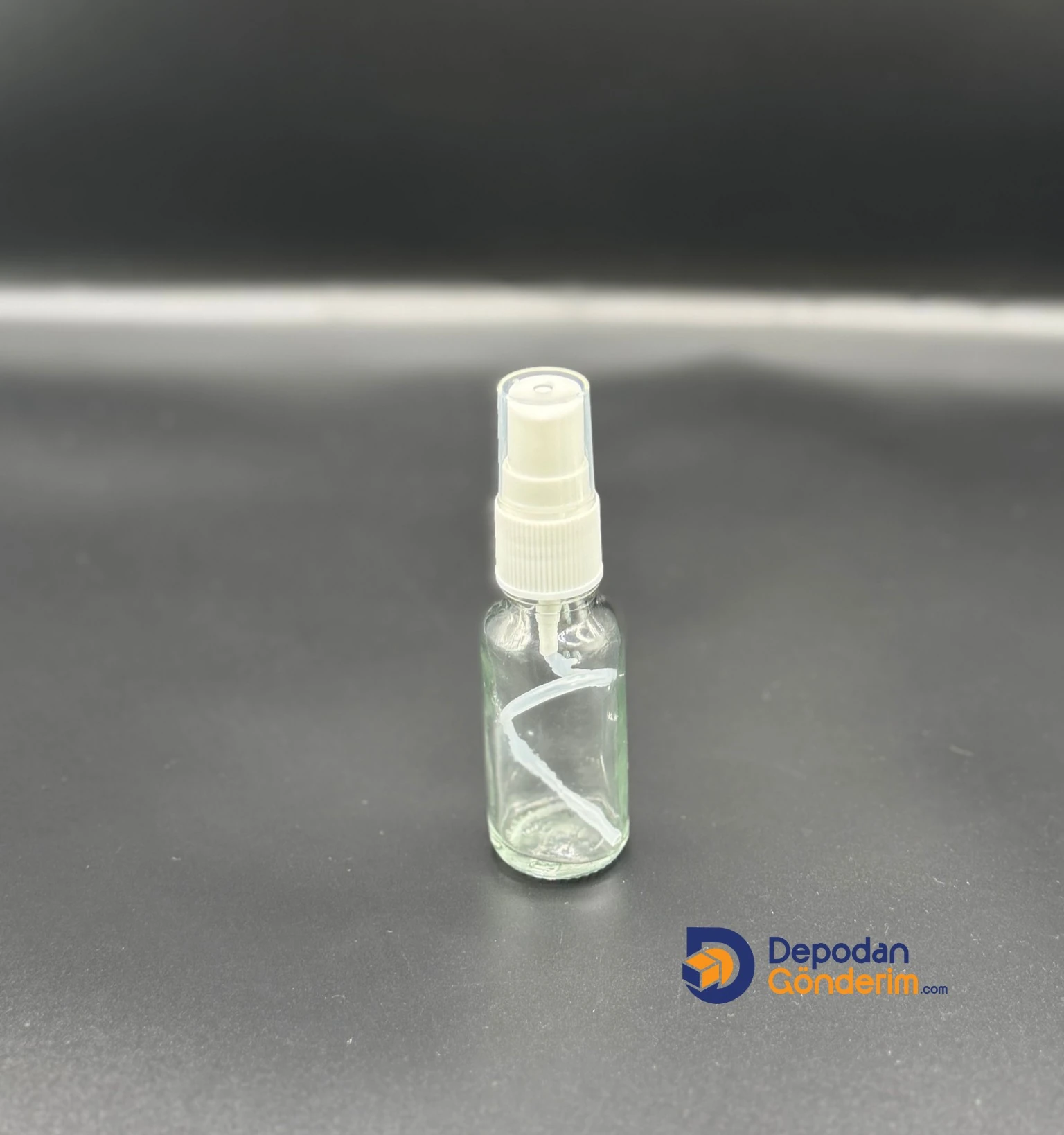 DP100 20cc Şeffaf Cam Şişe (Beyaz Spreyli)