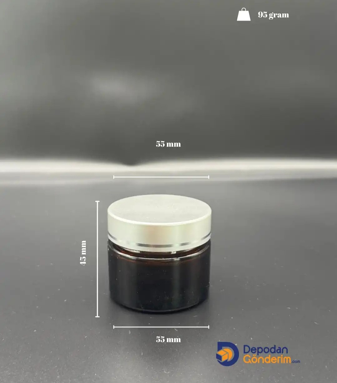 DP69 50cc Amber Cam Krem Kavanozu (Gümüş Kapaklı)