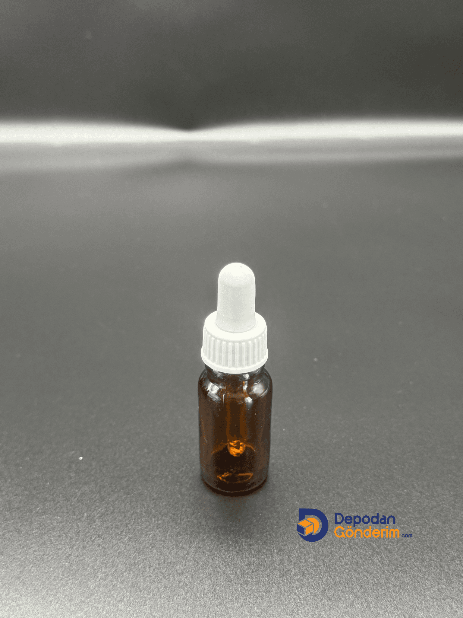 DP141 10cc Dar Ağızlı Ecza Cam Şişe (Cam Damlalıklı, Beyaz Plastik Kapaklı) 