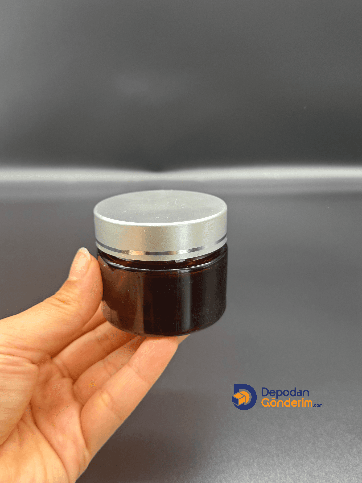 DP104 50cc Amber Cam Krem Kavanozu (Gümüş Kapaklı)
