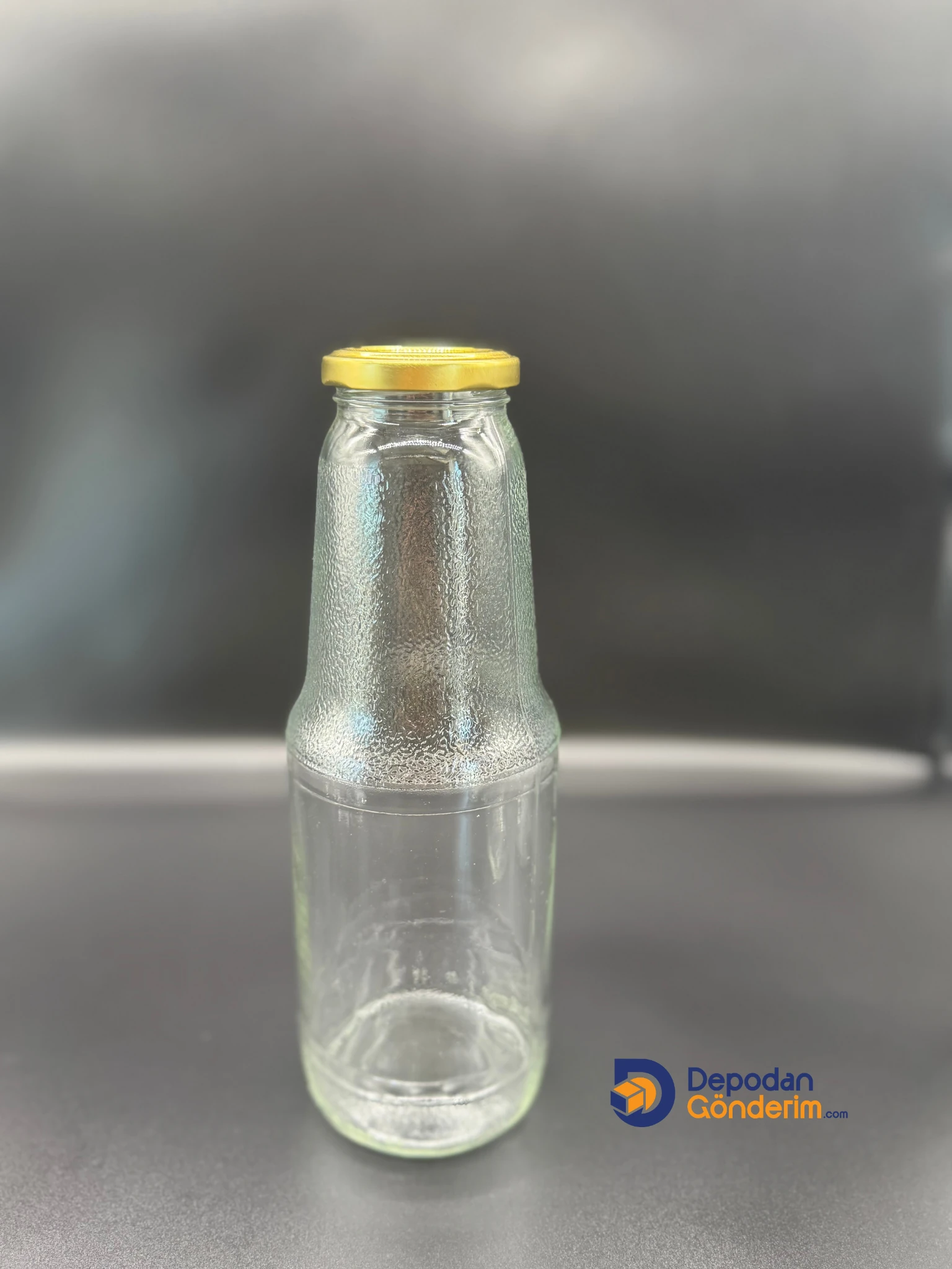 DP150 1000cc Buzlu Cam Şişe (Metal Gold Kapaklı)