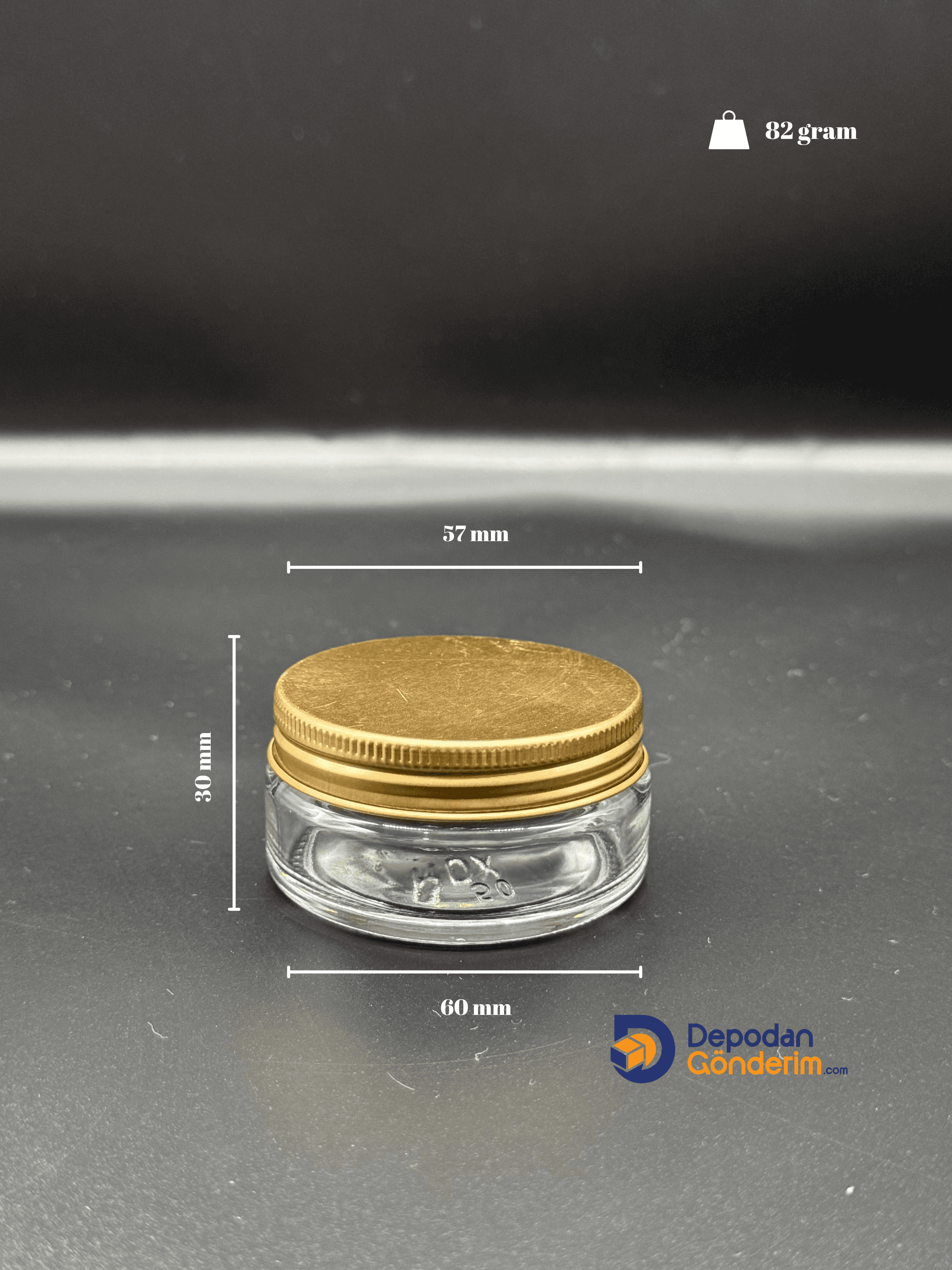 DP64 50cc KLASİK KREM KAVANOZU- ALİMİNYUM GOLD KAPAKLI 