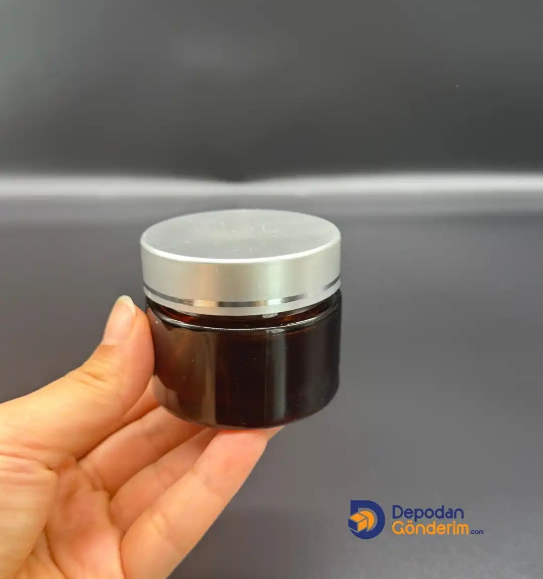 DP69 50cc Amber Cam Krem Kavanozu (Gümüş Kapaklı)