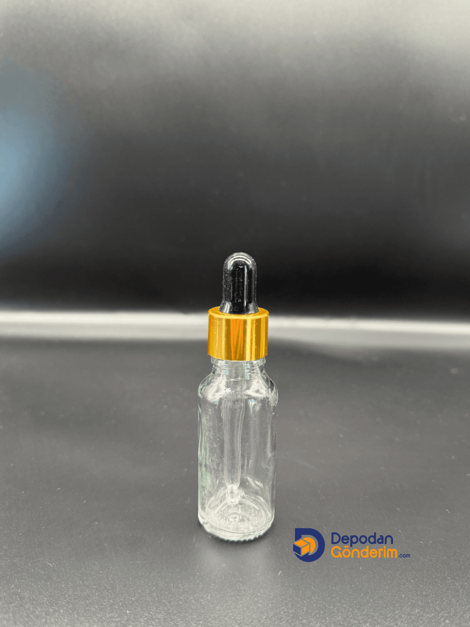 DP85 20cc CAM DAMLALIKLI - METAL GOLD KAPAKLI ŞİŞE 