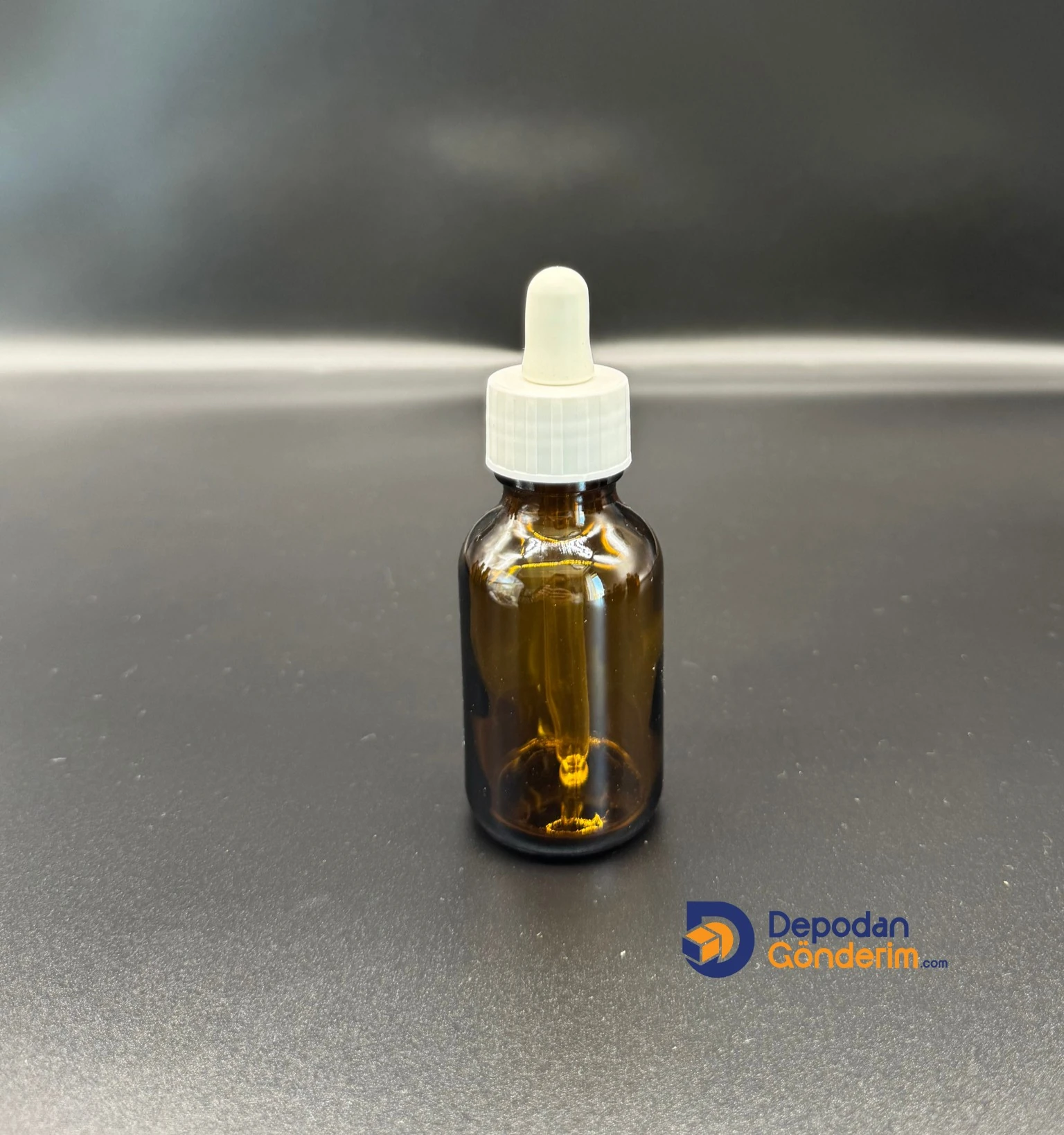 DP114 50cc Ecza Cam Damlalıklı Şişe (Beyaz Kapaklı)   