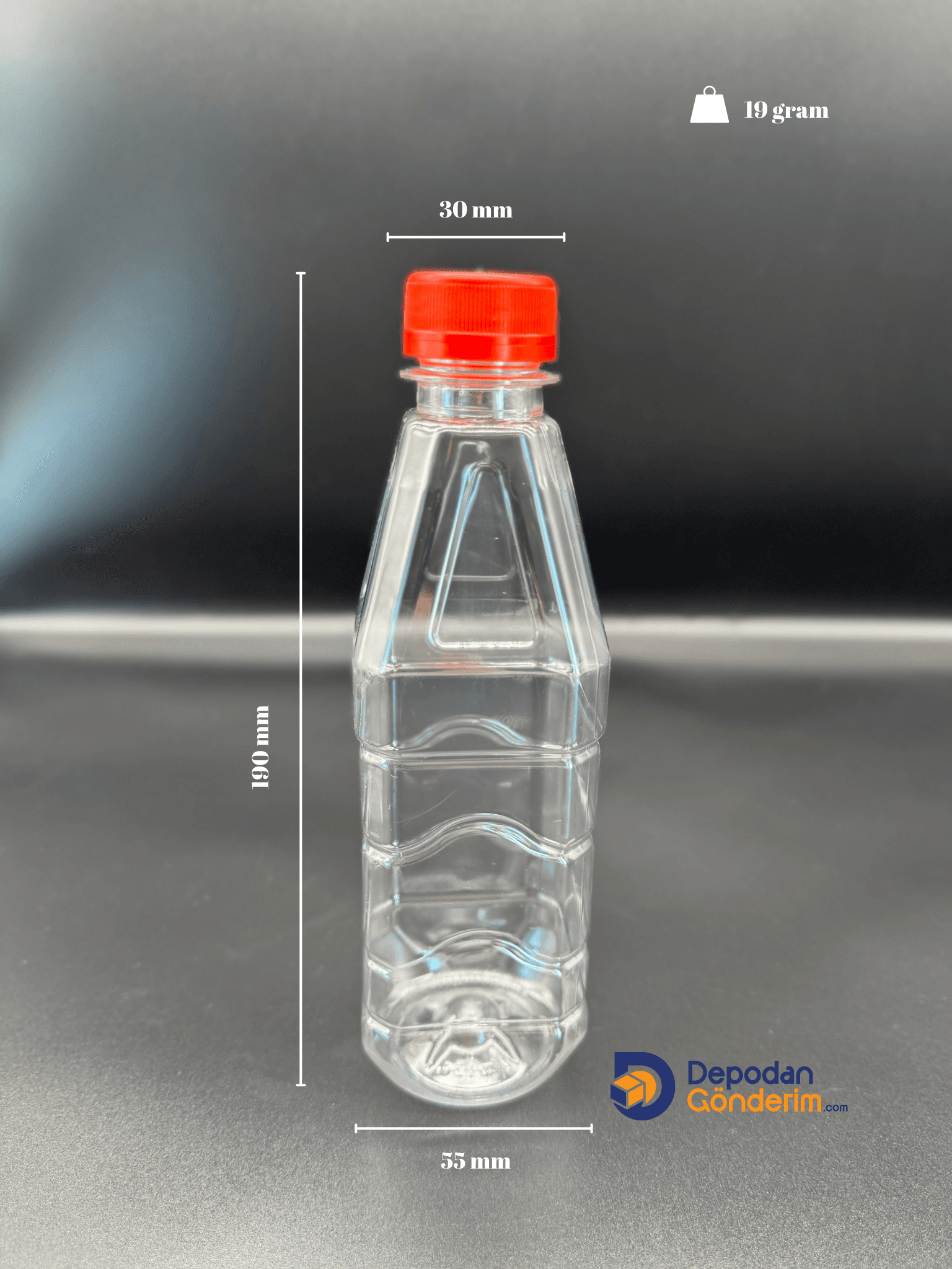 DP46 375cc Köşeli Standart Kapaklı Pet Şişe