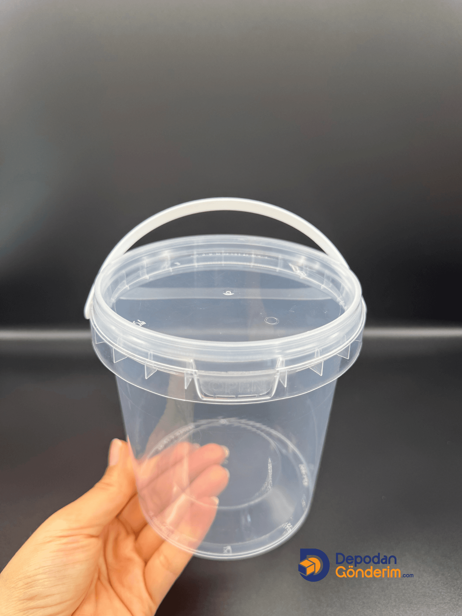 DP31 850cc Plastik Şeffaf Kapaklı Kova