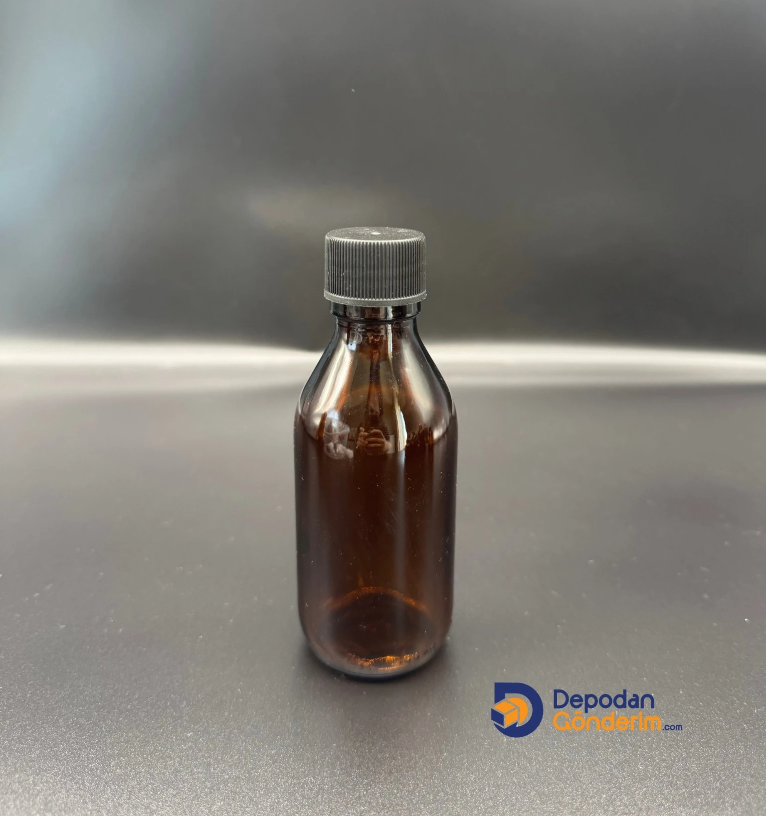 DP110 100cc Ecza Cam Şişe (Siyah Kapaklı) 