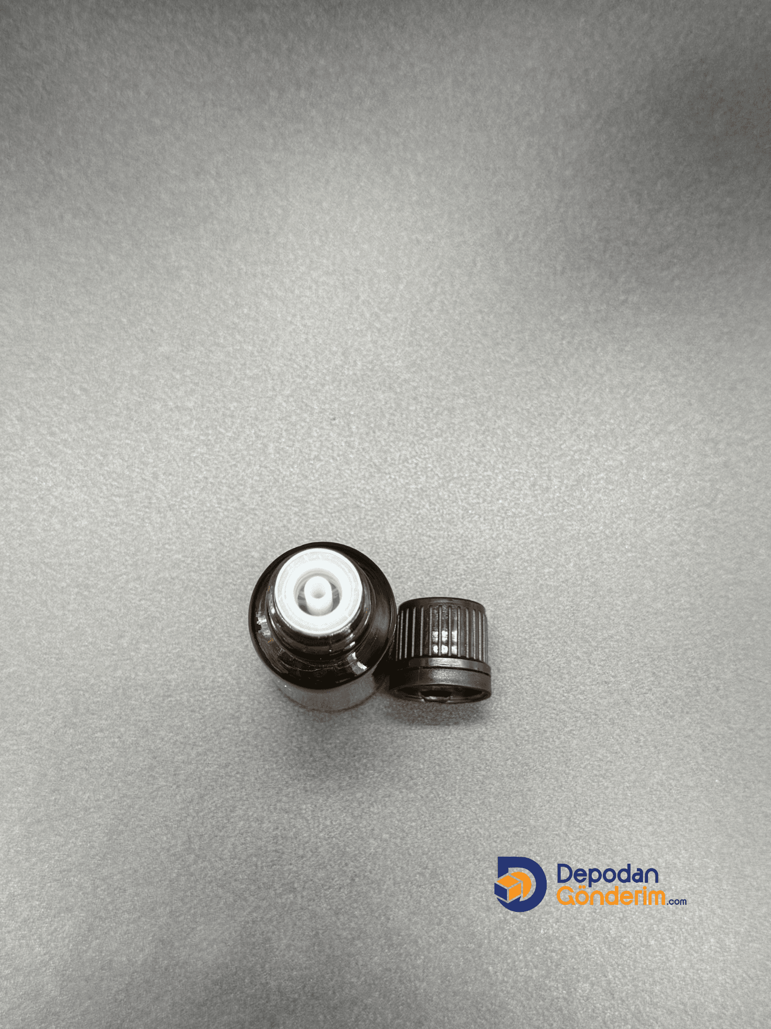 DP134 20cc Dar Ağızlı Ecza Cam Şişe (İçten Damlalıklı, Siyah Kilitli Kapaklı)  
