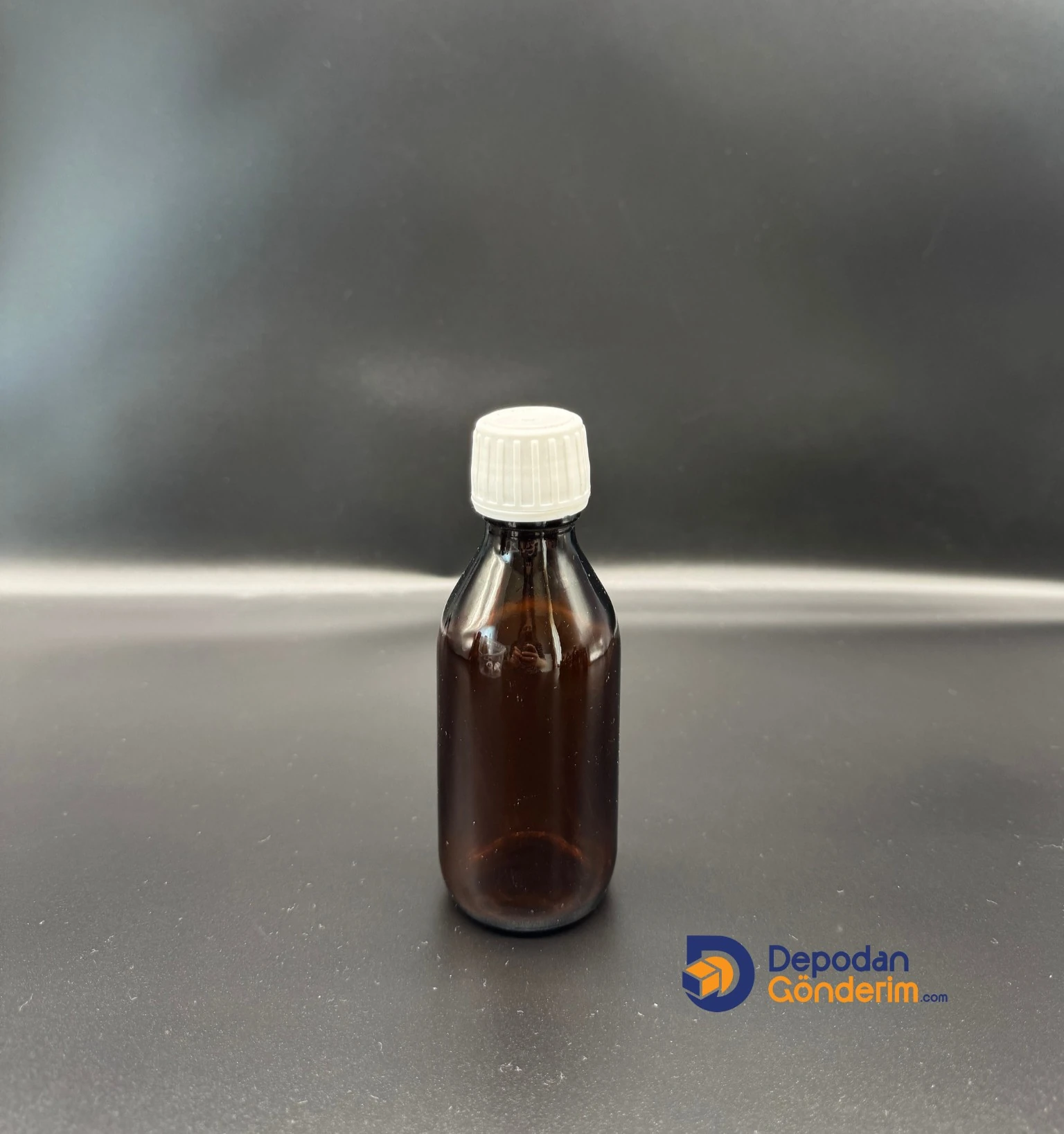 DP108 100cc Ecza Cam Şişe (Kilitli Beyaz Kapaklı)   