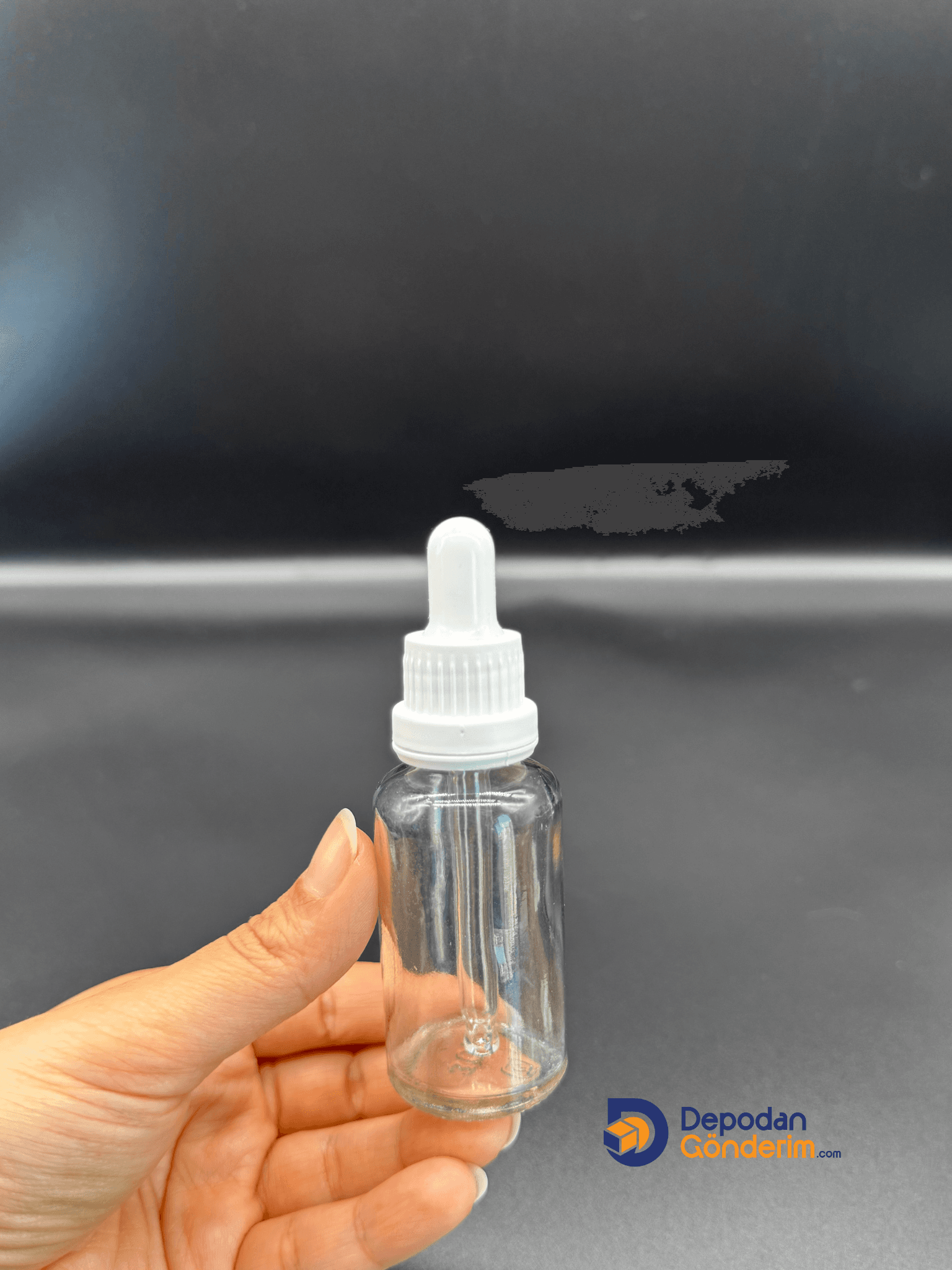 DP87 30cc CAM DAMLALIKLI - PLASTİK BEYAZ KAPAKLI ŞİŞE