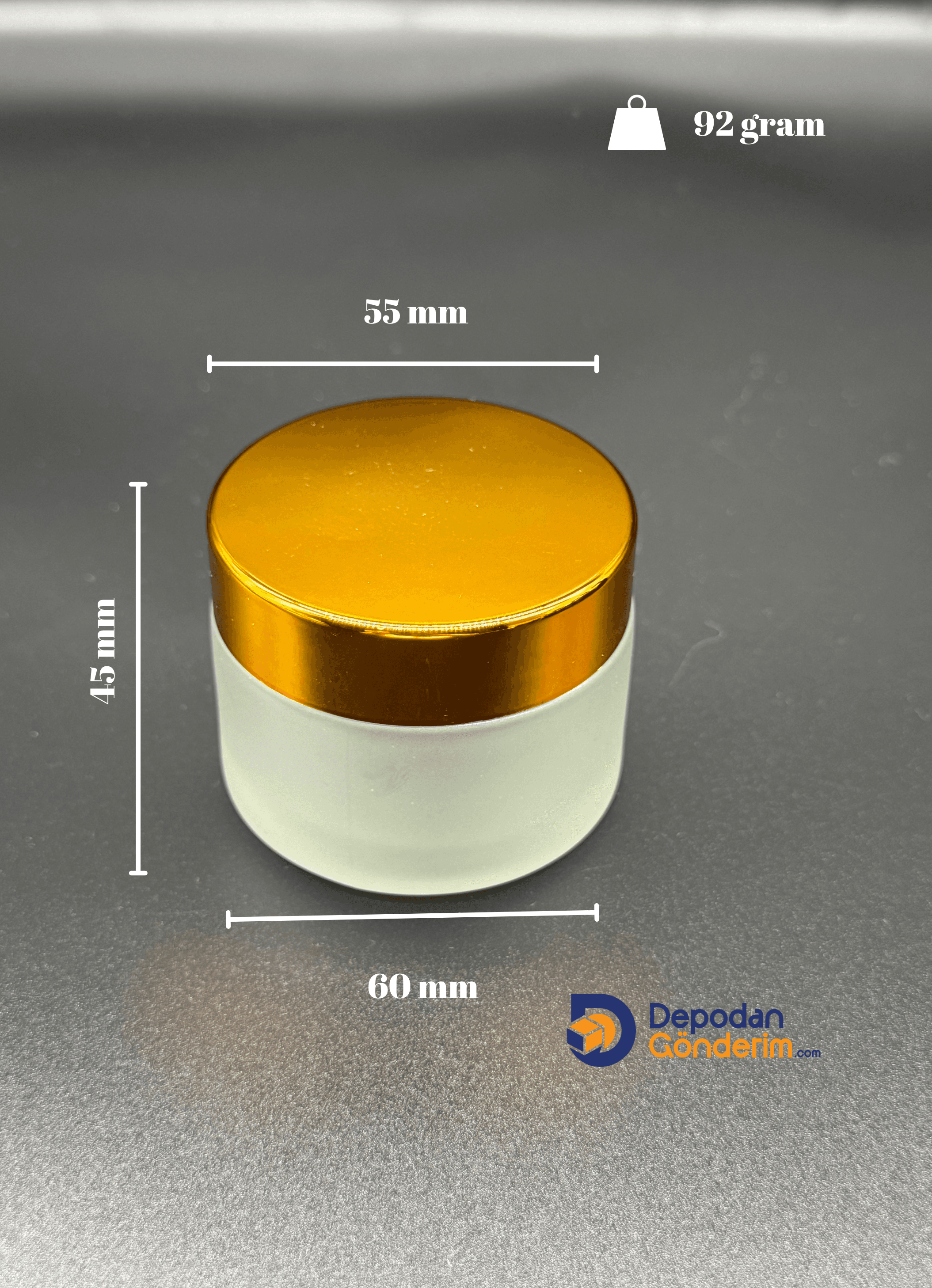DP61 50cc BUZLU KREM KAVANOZU - GOLD KAPAKLI 