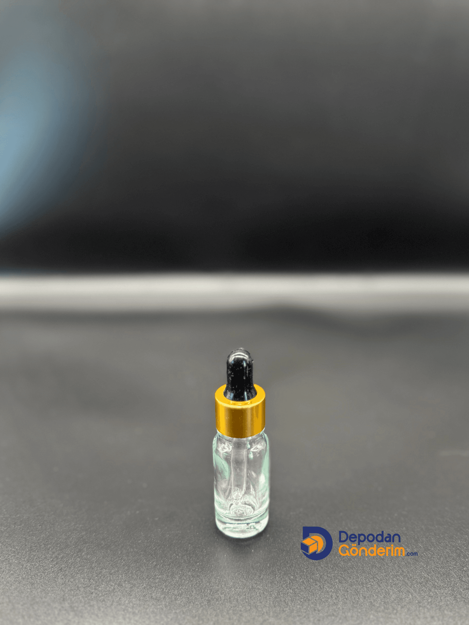 DP80 10cc ŞEFFAF CAM DAMLALIKLI - METAL GOLD KAPAKLI ŞİŞE 
