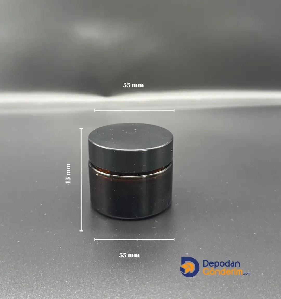 DP59 50cc Amber Cam Krem Kavanozu (Siyah Kapaklı)  