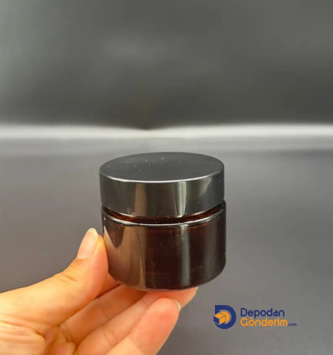 DP59 50cc Amber Cam Krem Kavanozu (Siyah Kapaklı)  