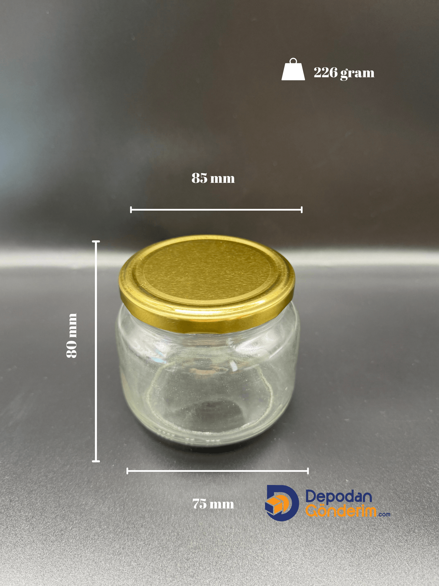 DP230 400cc Kavanoz Gold Kapaklı