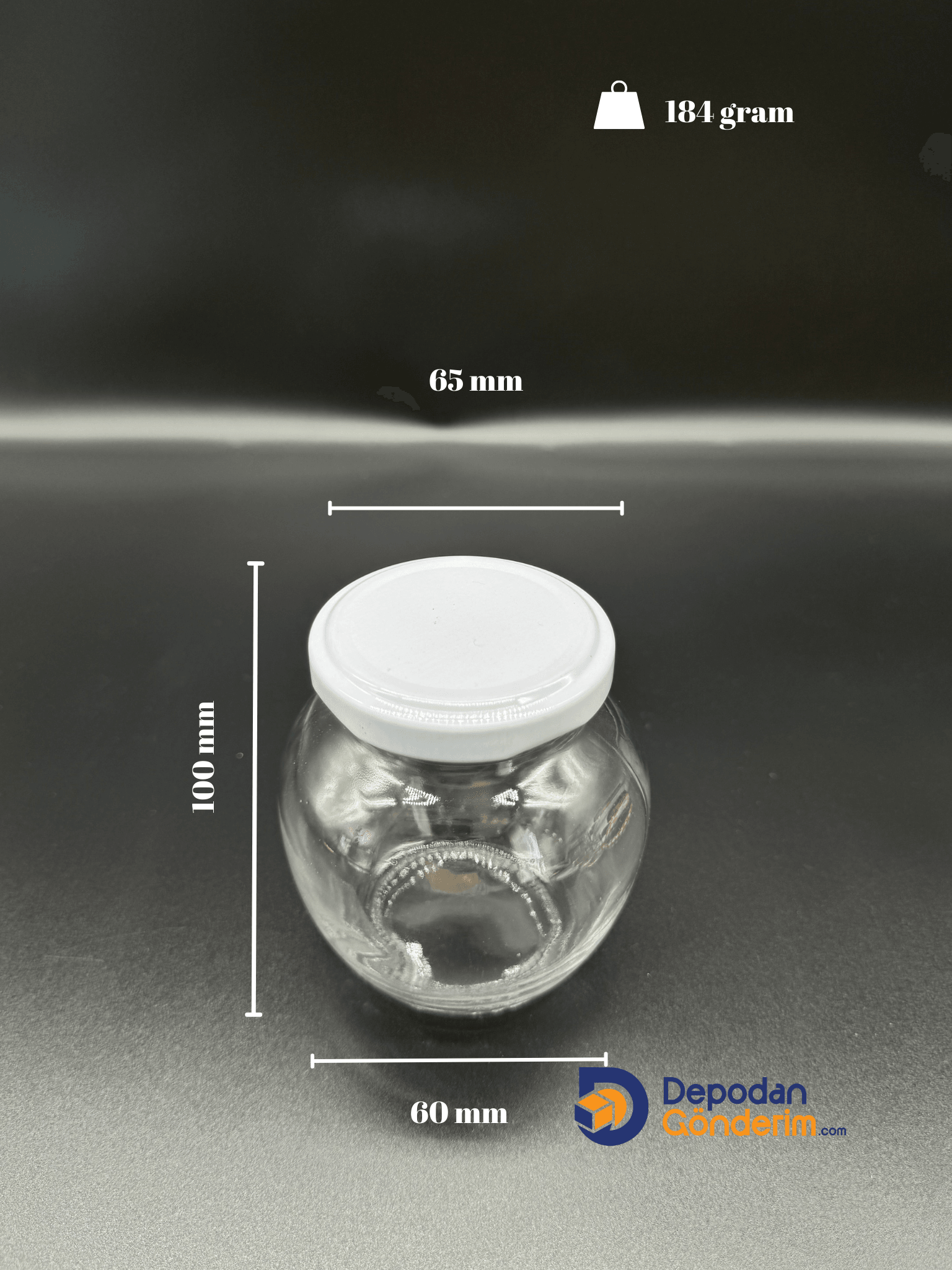 DP252 210cc Yumurta Kavanoz Beyaz Kapaklı 