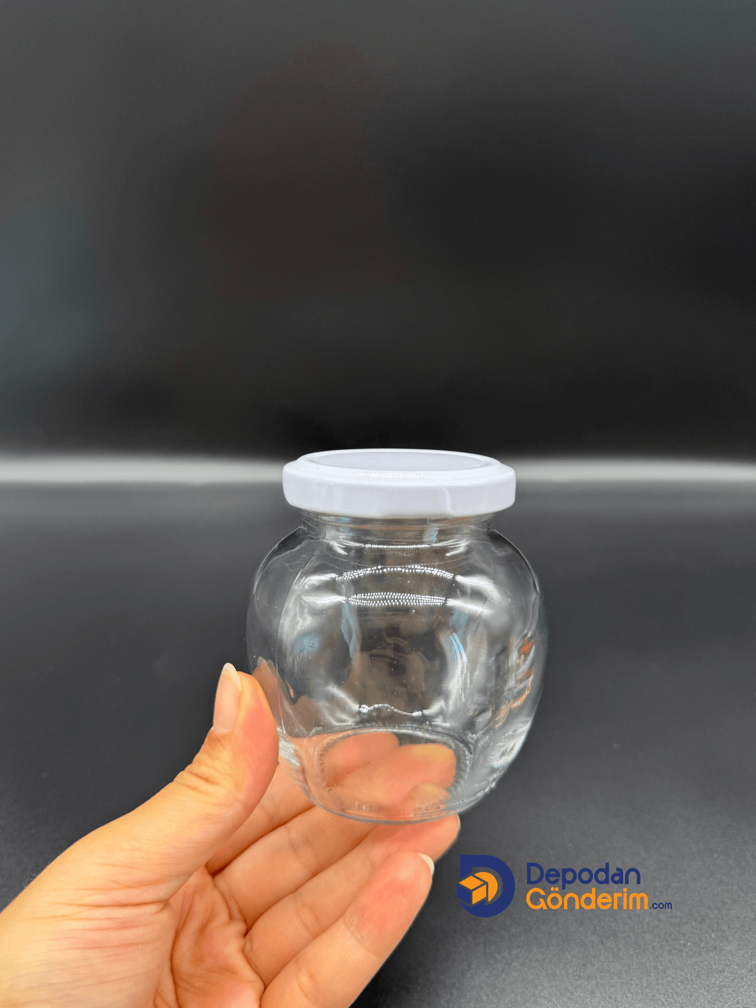 DP252 210cc Yumurta Kavanoz Beyaz Kapaklı 