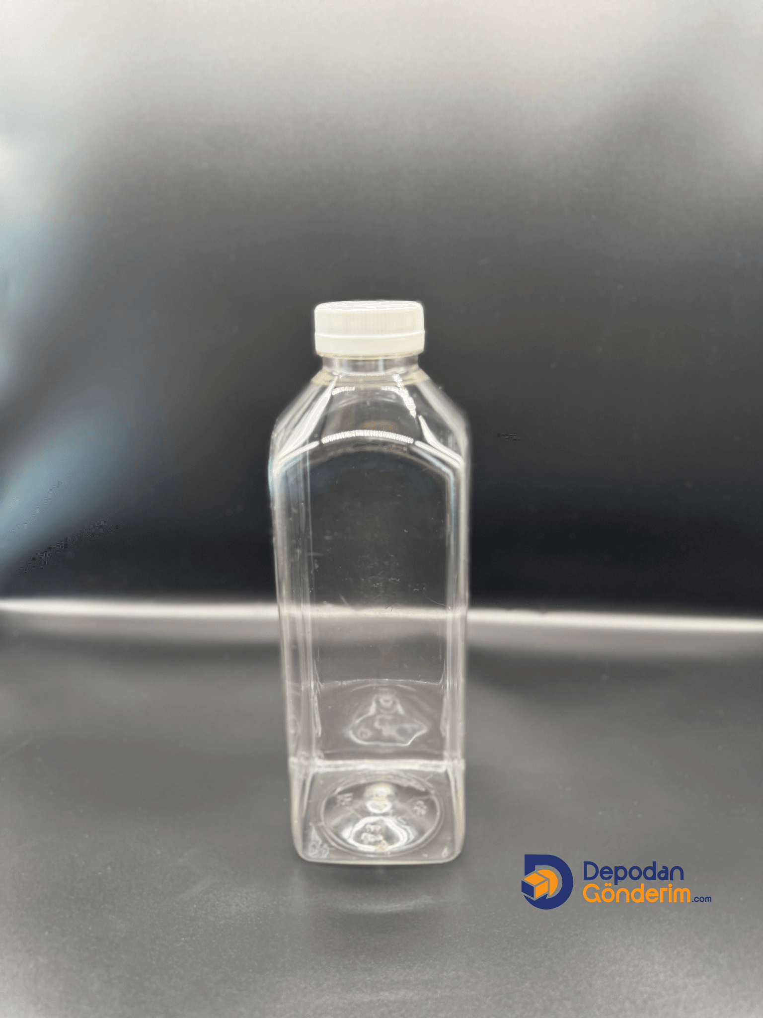 DP51 1000cc ( 1 Litre) Detox Köşeli Kapaklı Pet Şişe  