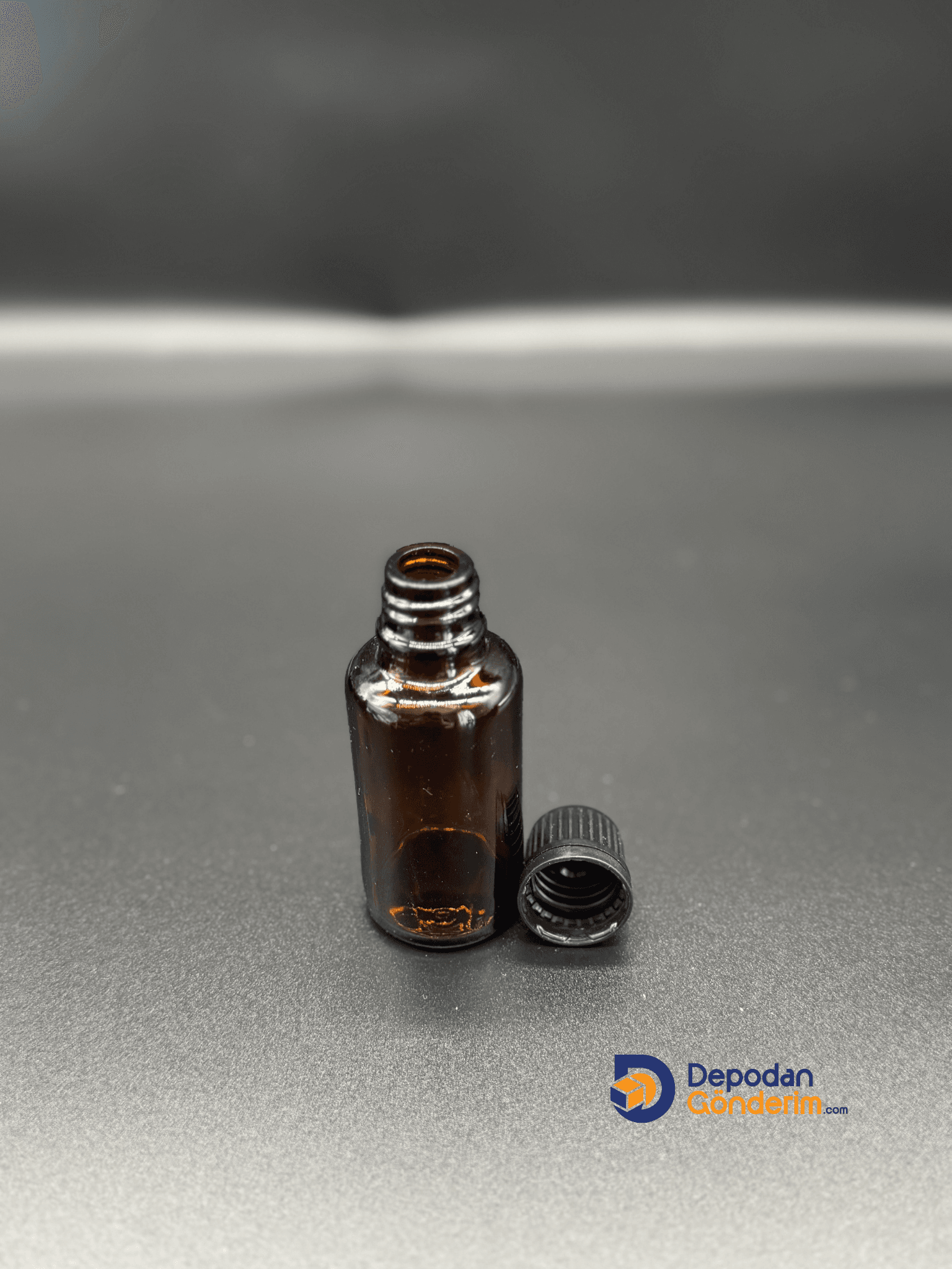 DP128 30cc Dar Ağızlı Ecza Cam Şişe (Siyah Kilitli Kapaklı) 