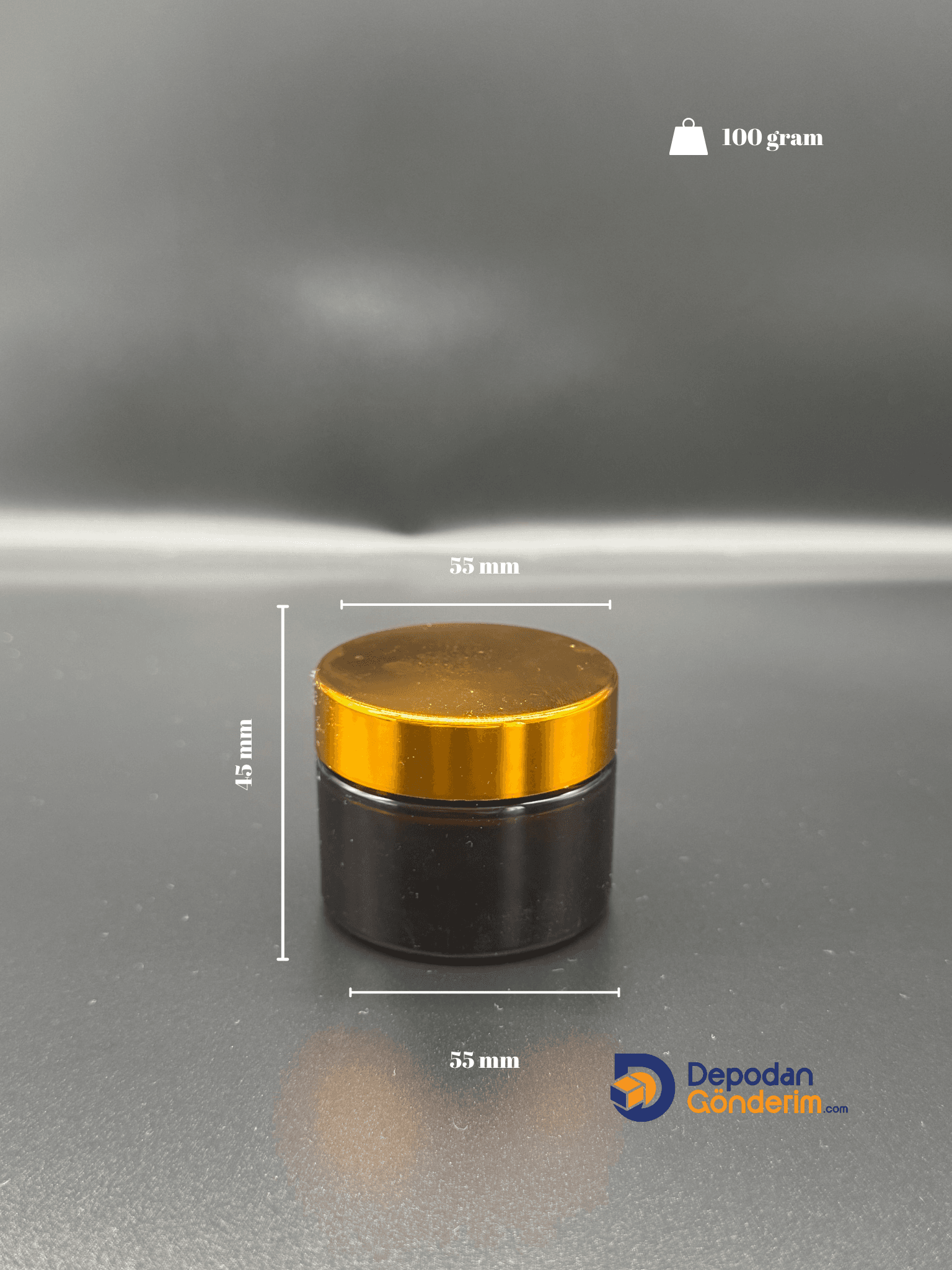 DP102 50cc Amber Cam Krem Kavanozu (Gold Kapaklı)