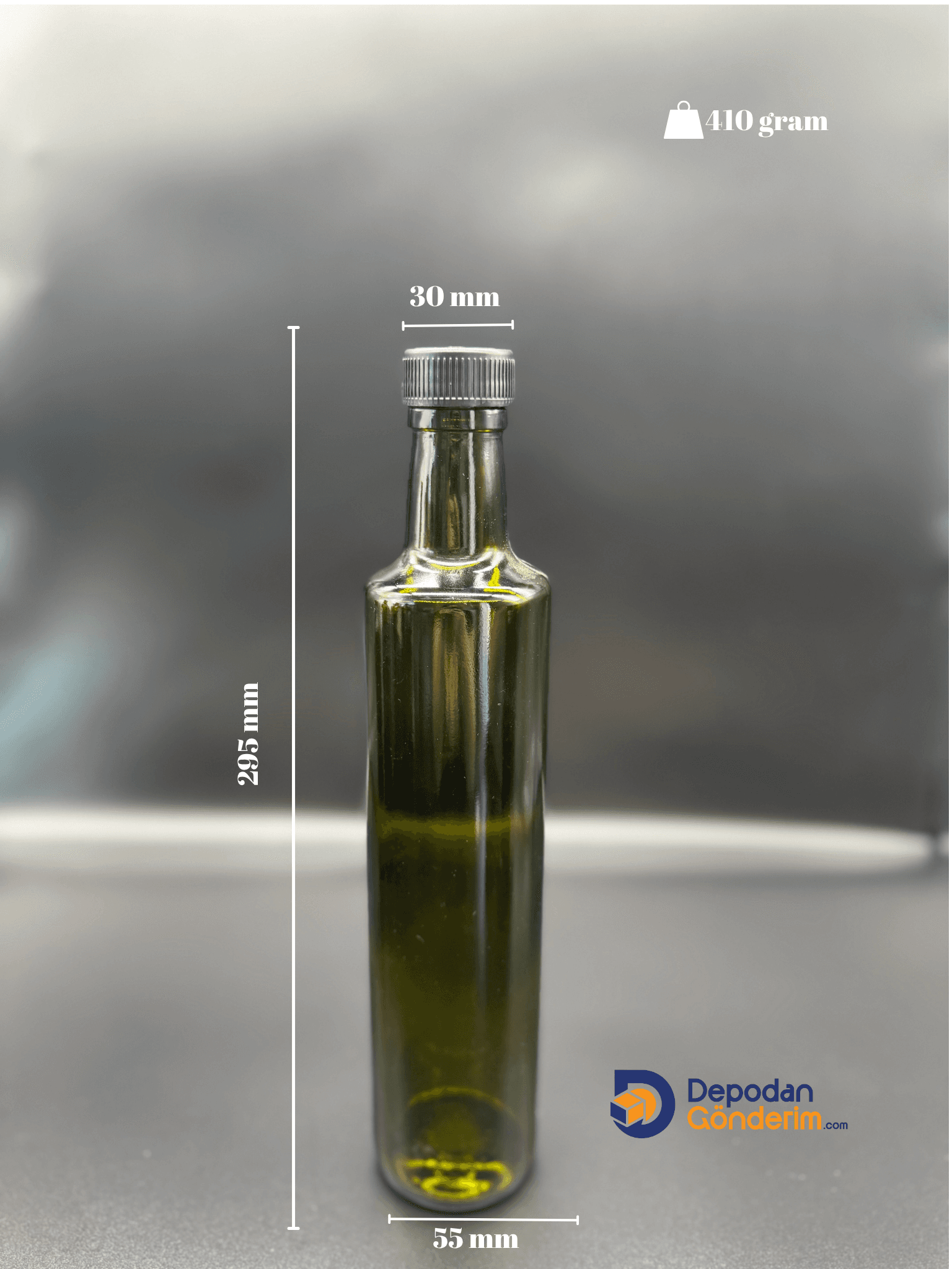 DP163 500cc Yeşil Dorika Şişe (Siyah Kilitli Eko Kapak) 