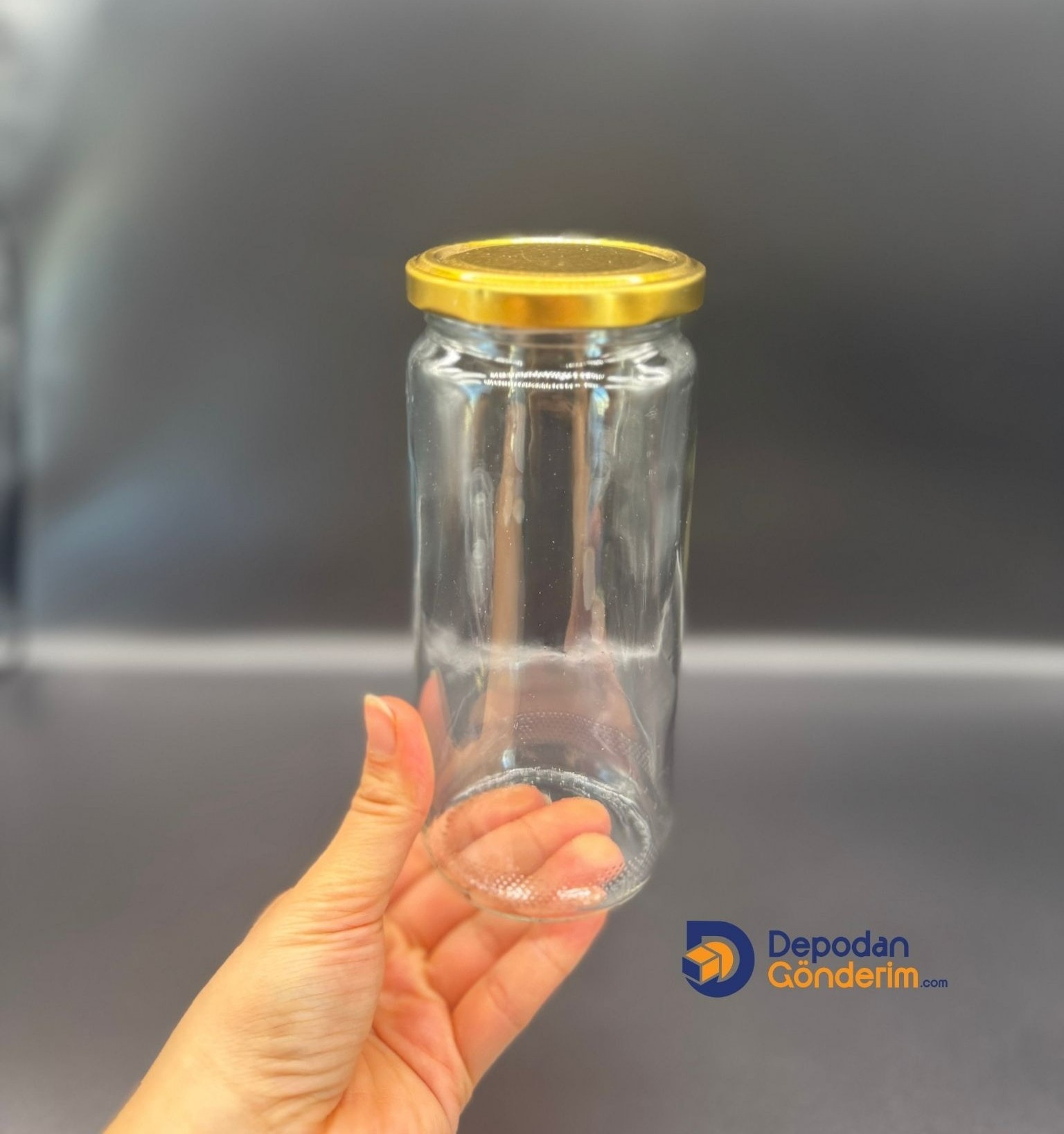 DP257 500cc Boru Kavanoz Gold Kapaklı 