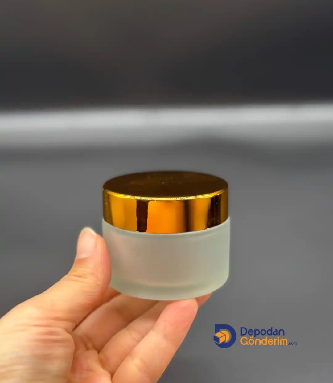 DP61 50cc BUZLU KREM KAVANOZU - GOLD KAPAKLI 
