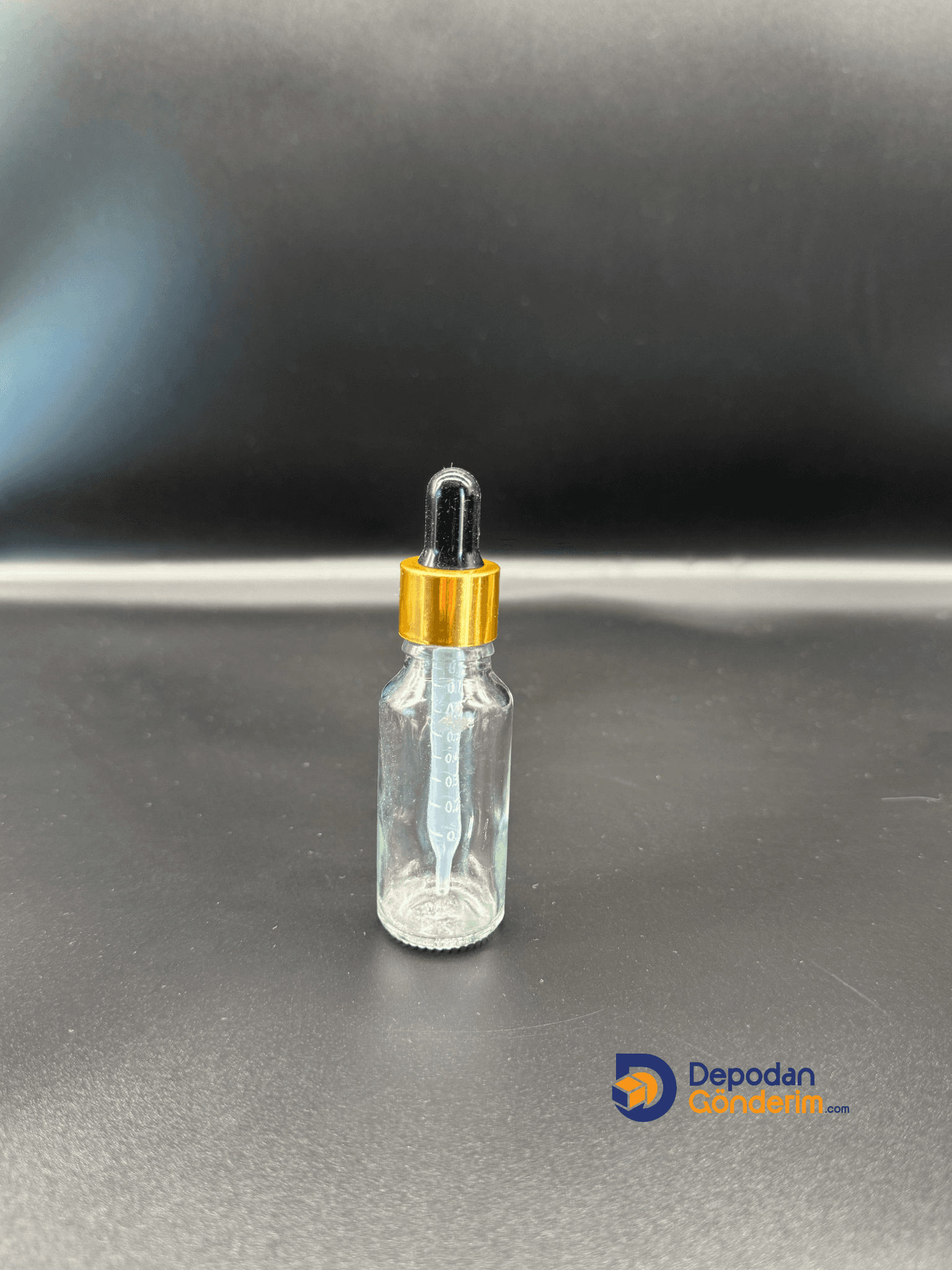 DP82 20cc PLASTİK DAMLALIKLI - METAL GOLD KAPAKLI ŞİŞE 