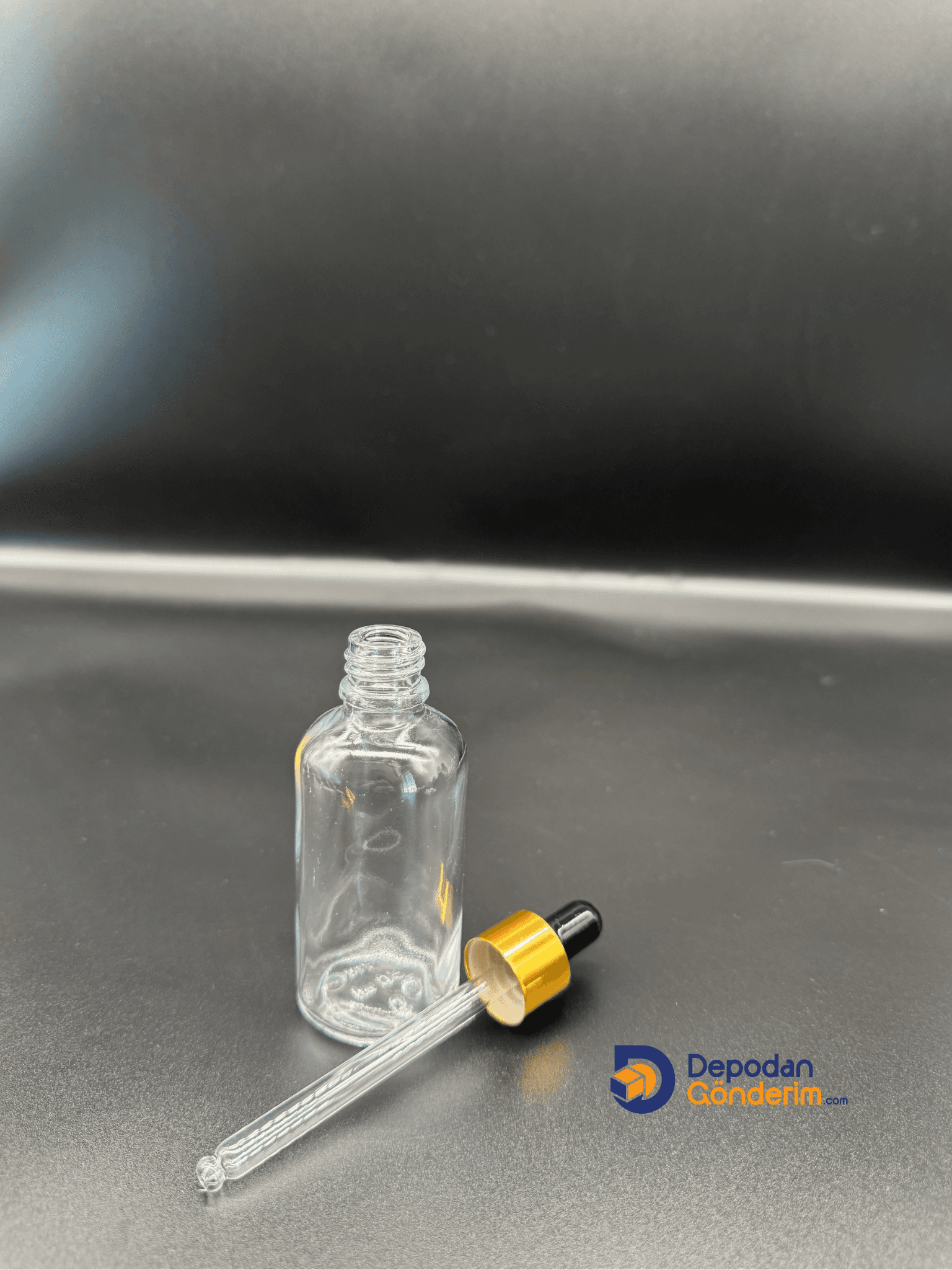 DP90 50cc CAM DAMLALIKLI ŞİŞE- METAL GOLD KAPAKLI
