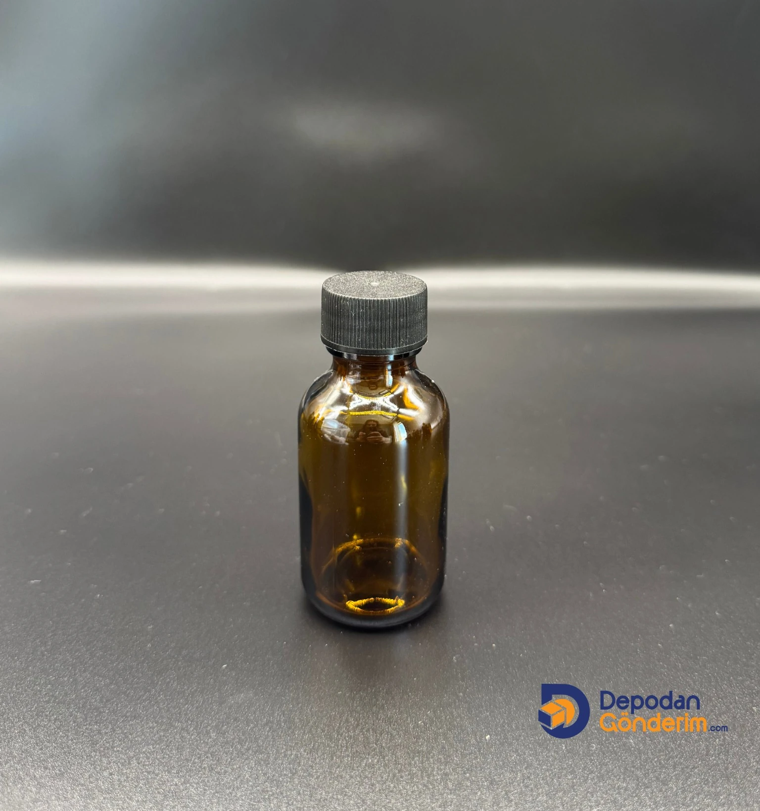 DP113 50cc Ecza Cam Şişe (Siyah Kapaklı)   