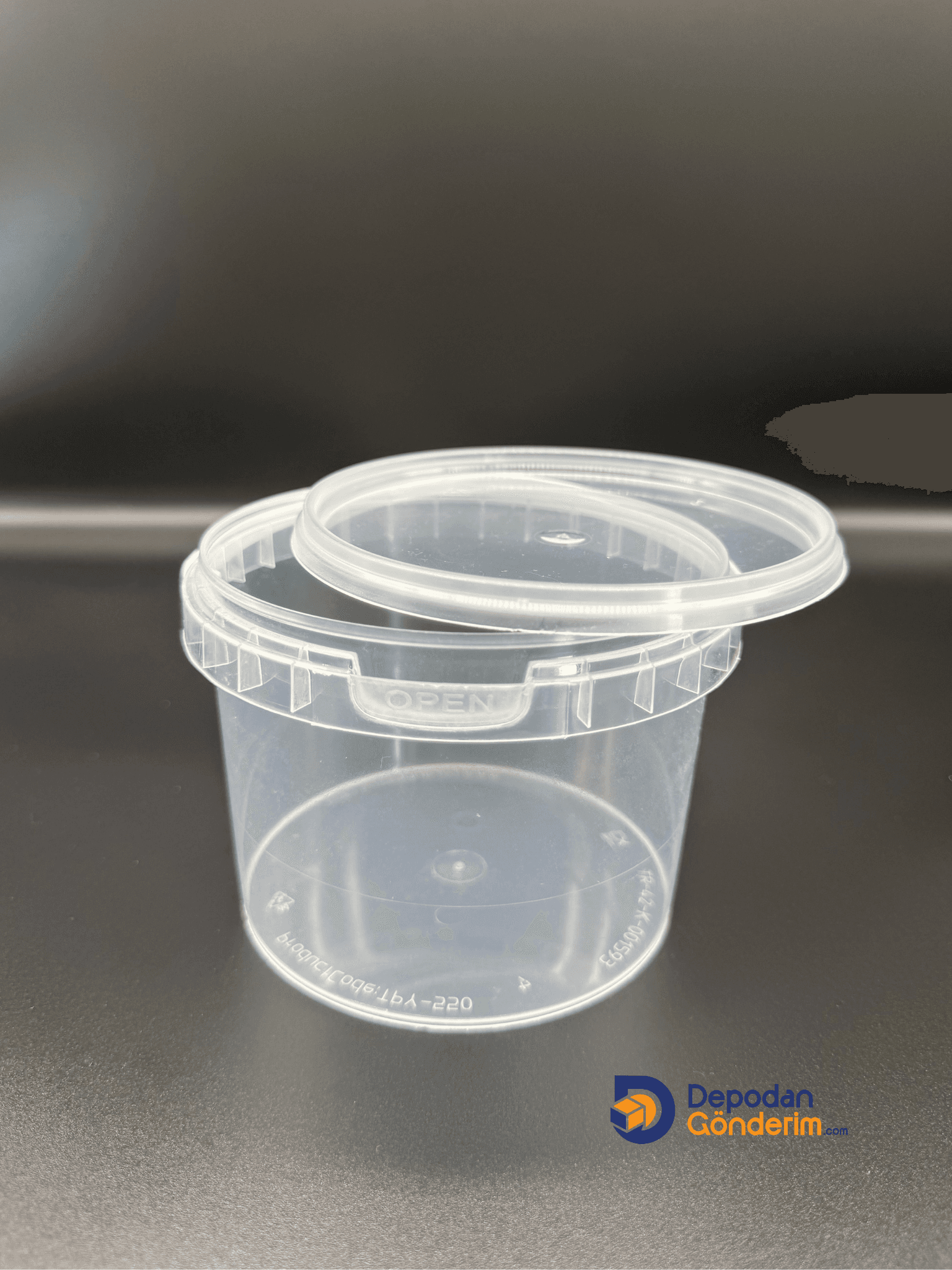 DP30 550cc Plastik Şeffaf Kapaklı Kova    