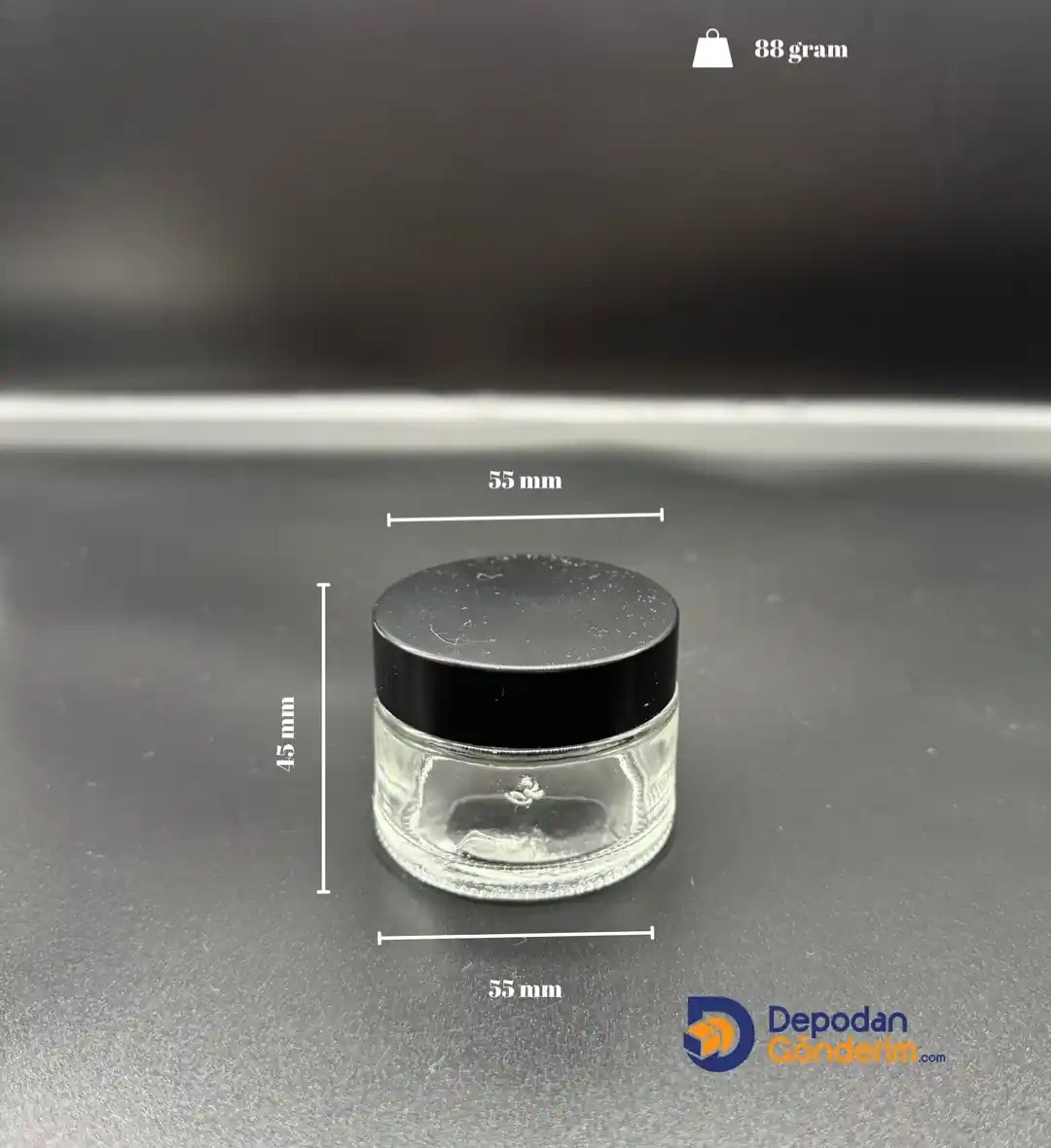 DP67 50cc İTHAL KREM KAVANOZU- SİYAH KAPAKLI     