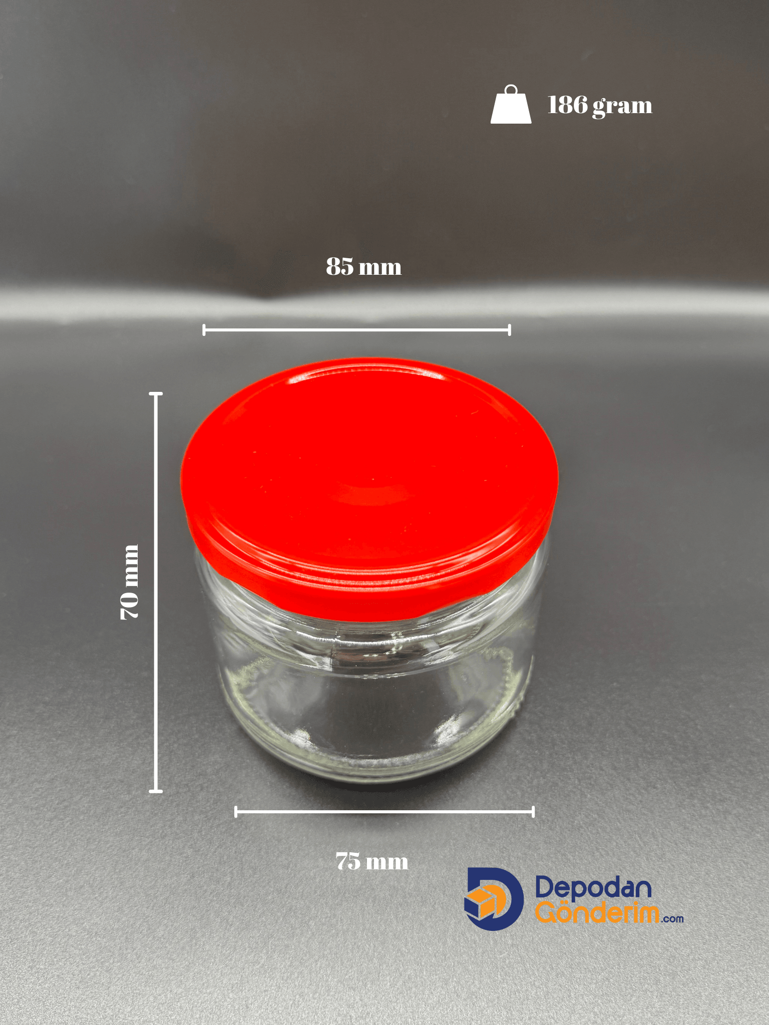DP217 300cc Kavanoz Kırmızı Kapaklı