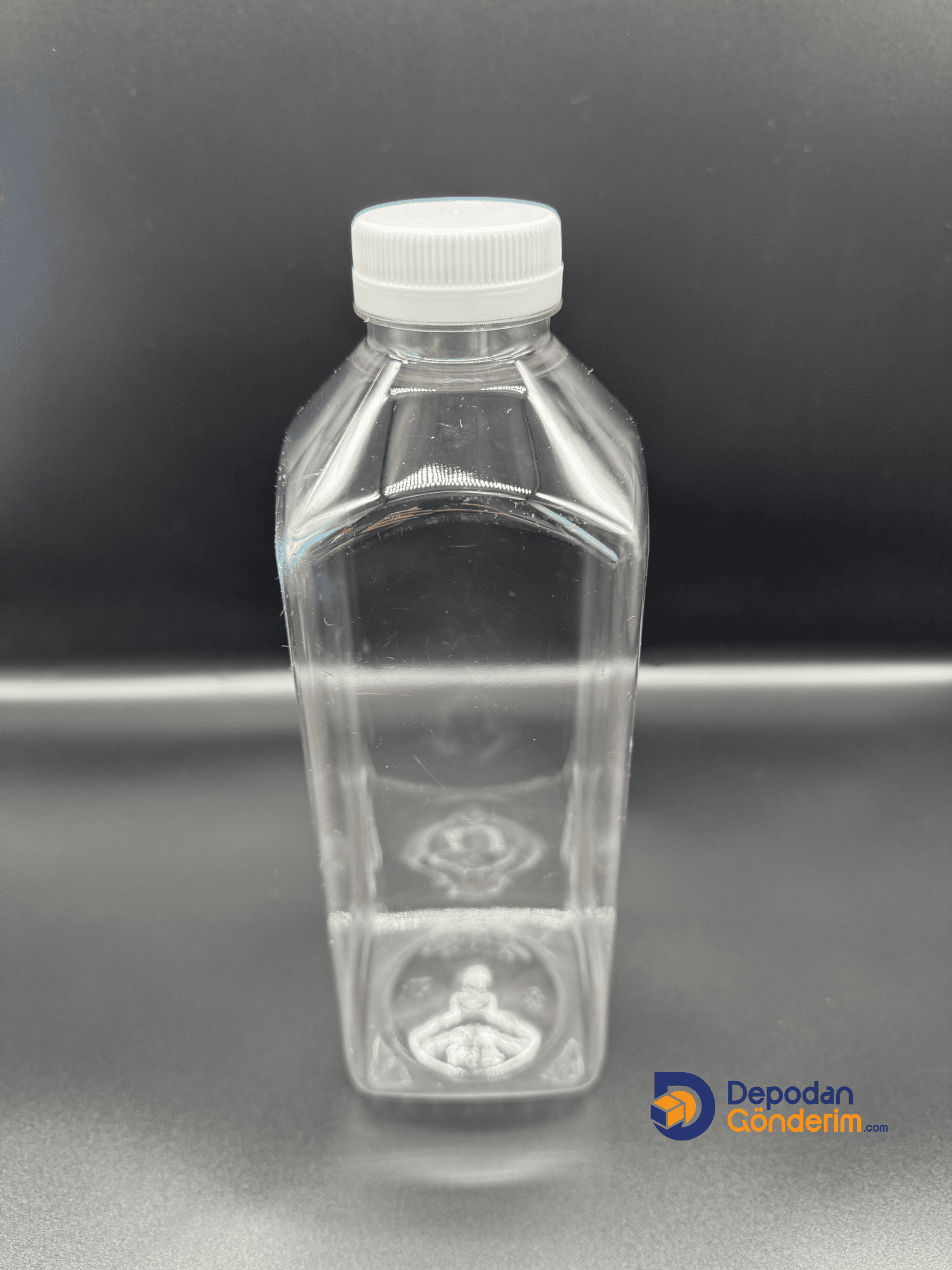 DP51 1000cc ( 1 Litre) Detox Köşeli Kapaklı Pet Şişe  