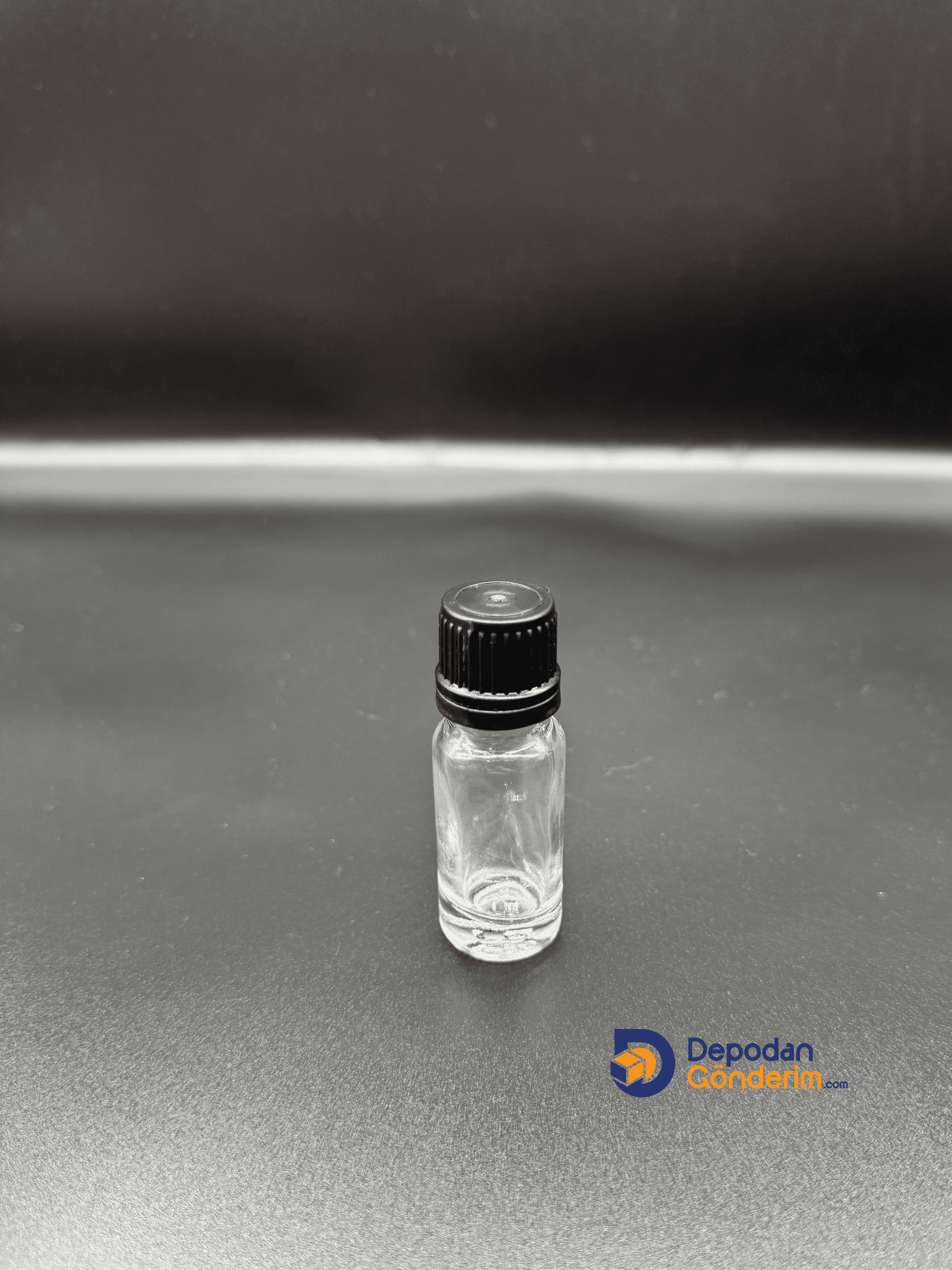 DP70 10cc ŞEFFAF ŞİŞE - SİYAH KİLİTLİ  KAPAKLI 