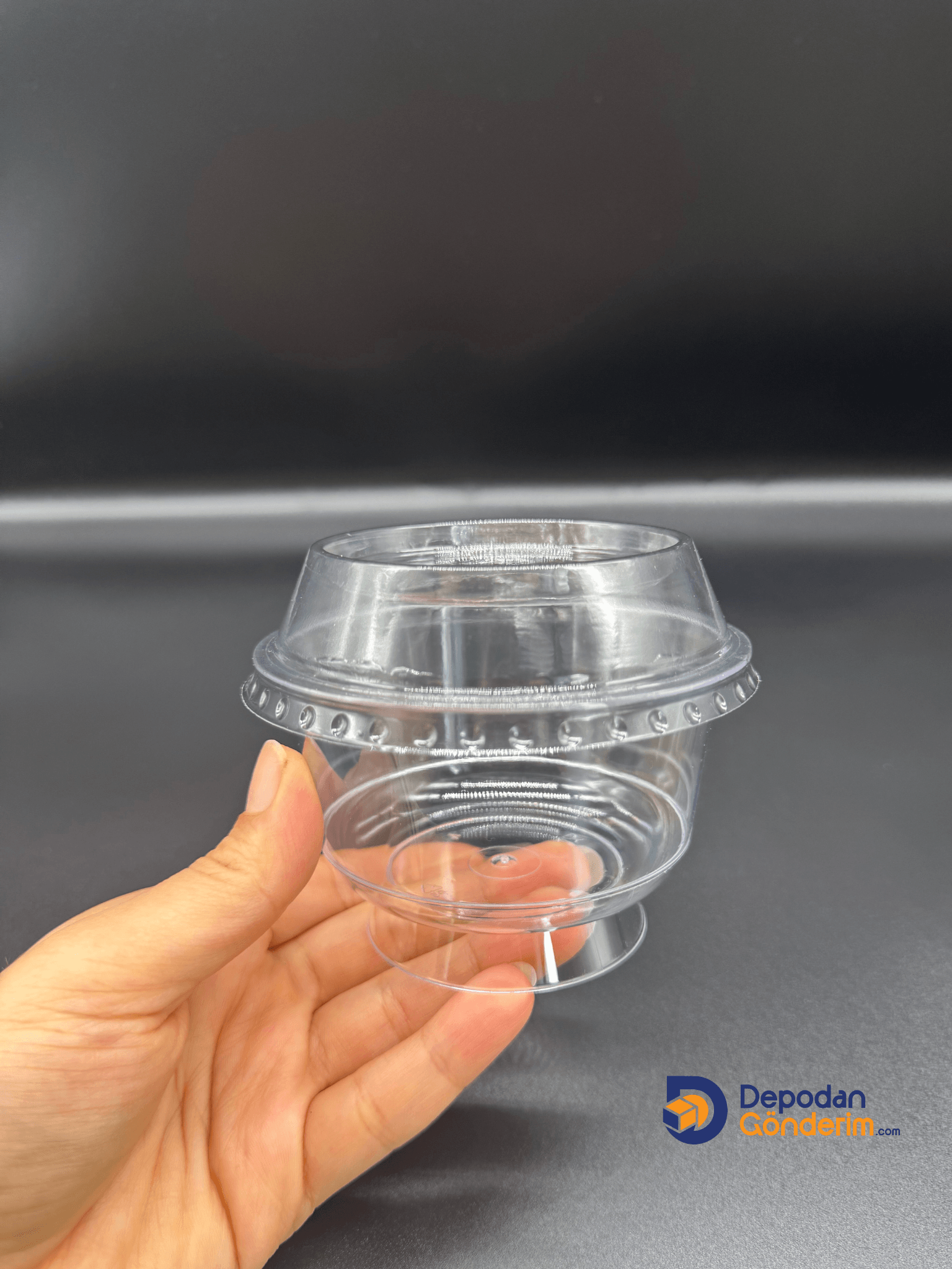DP02 200cc Ekonomik Ayaklı Tatlı Kabı (kapaklı)