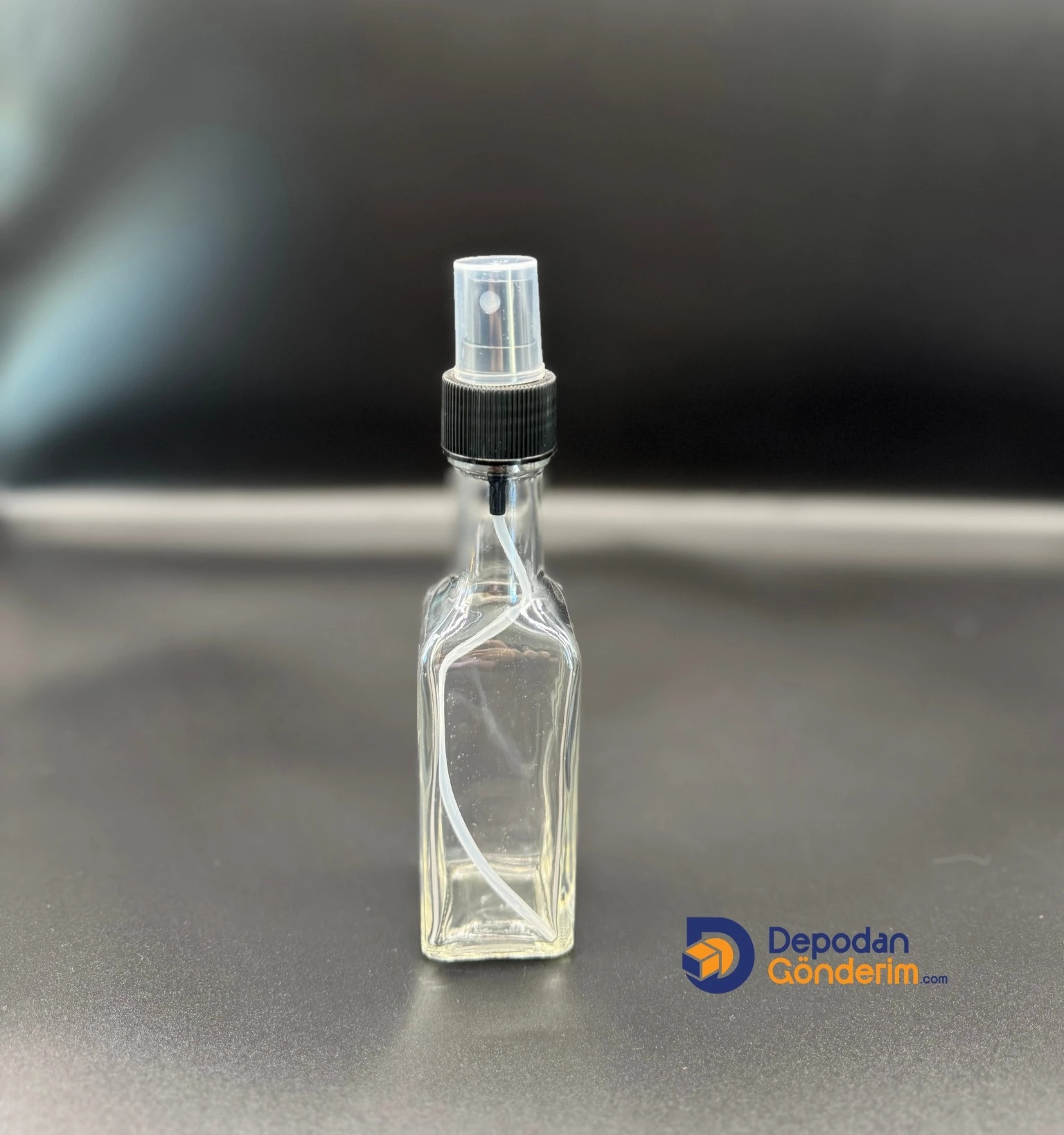 DP92 100cc MARASKA ŞEFFAF CAM ŞİŞE- SİYAH FIS FIS KAPAKLI