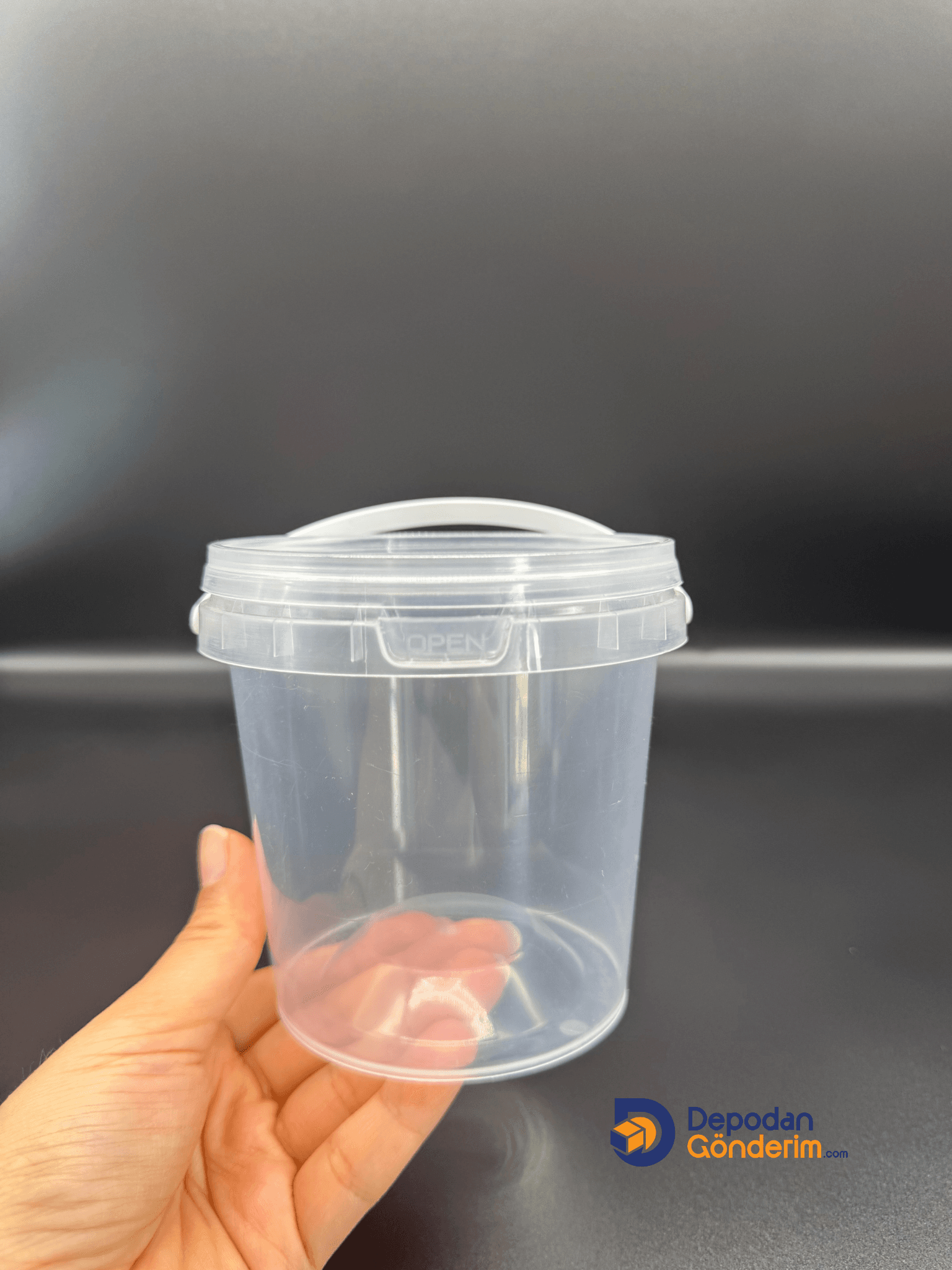 DP29 500cc Plastik Şeffaf Kapaklı Kova 
