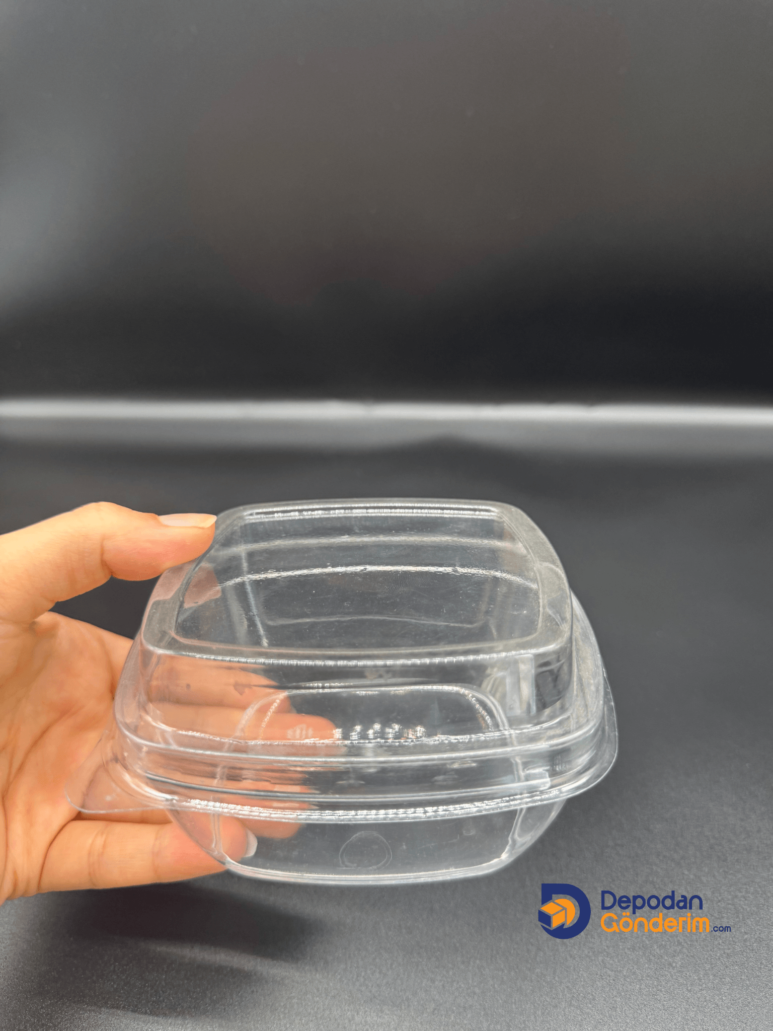  DP06 330cc Köşeli Kristal Tatlı Kabı (Kapaklı)     