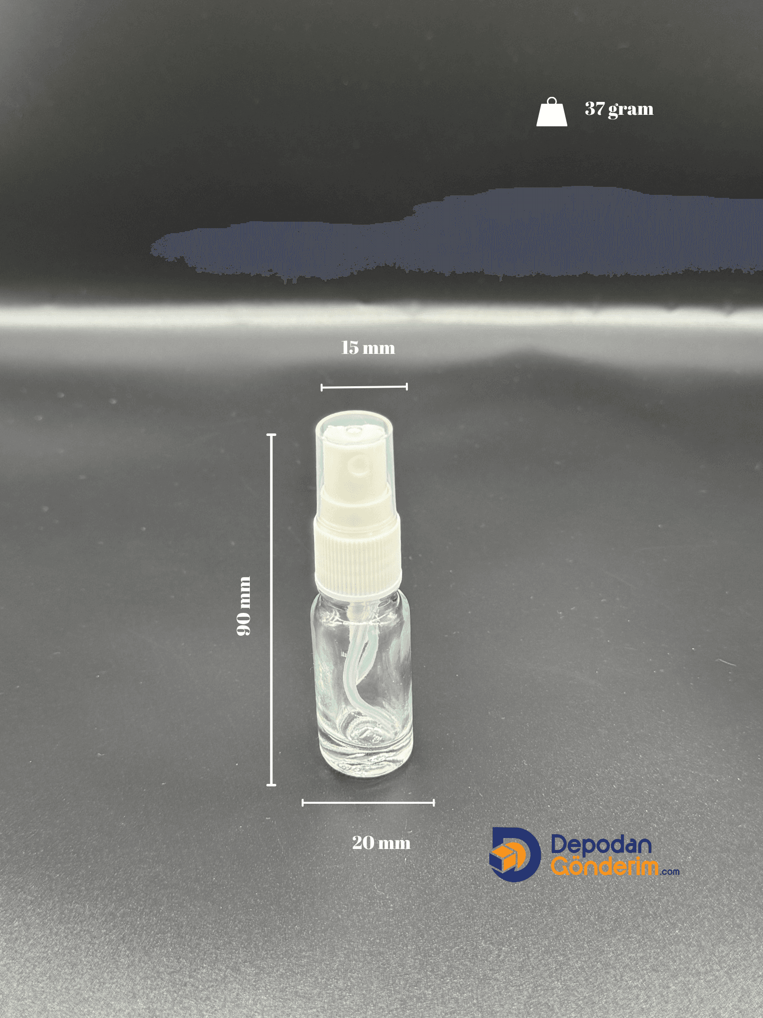 DP101 10cc Şeffaf Cam Şişe (Beyaz Spreyli)