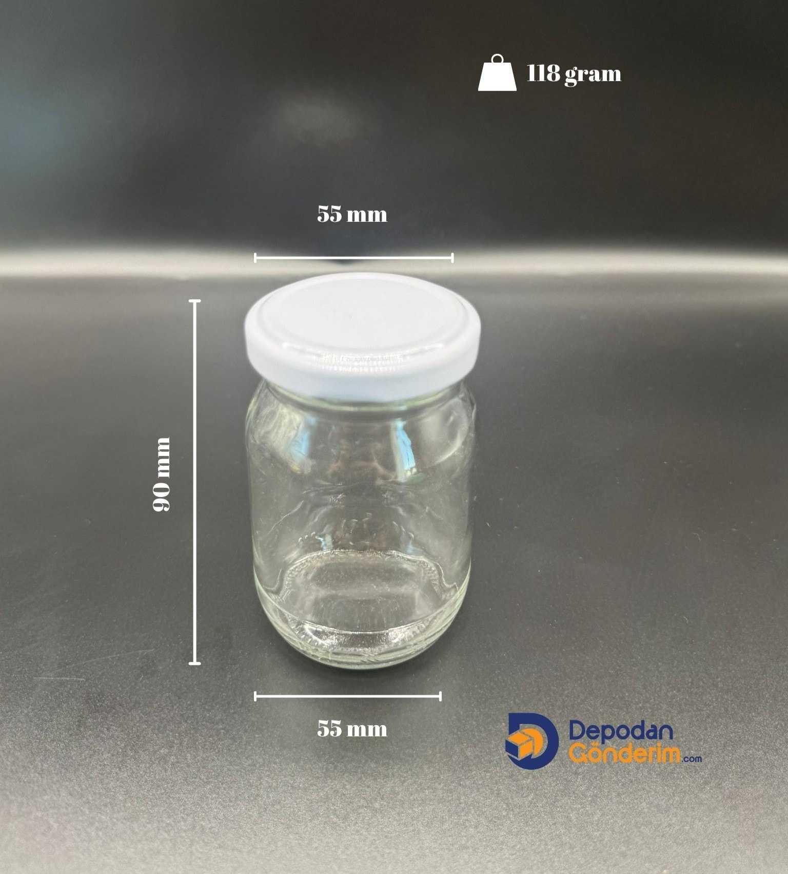 DP272 190cc Kavanoz Beyaz Kapaklı 