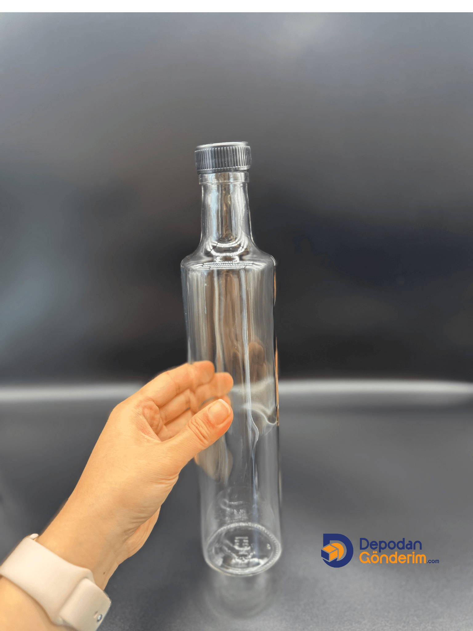 DP176 500cc Şeffaf Dorika Şişe (Siyah Kilitli Eko Kapak) 