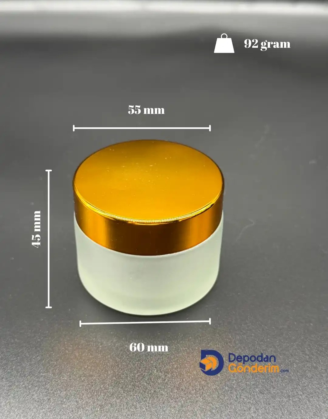 DP61 50cc BUZLU KREM KAVANOZU - GOLD KAPAKLI 