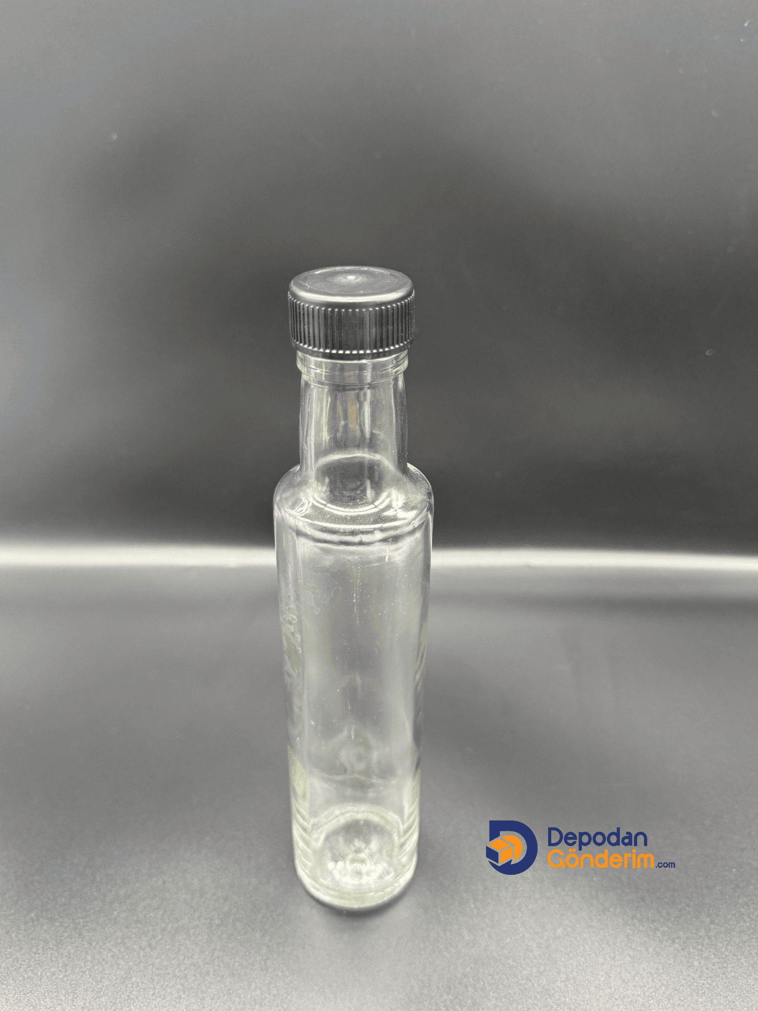 DP178 250cc Şeffaf Dorika Şişe (Siyah Eko Kapak) 
