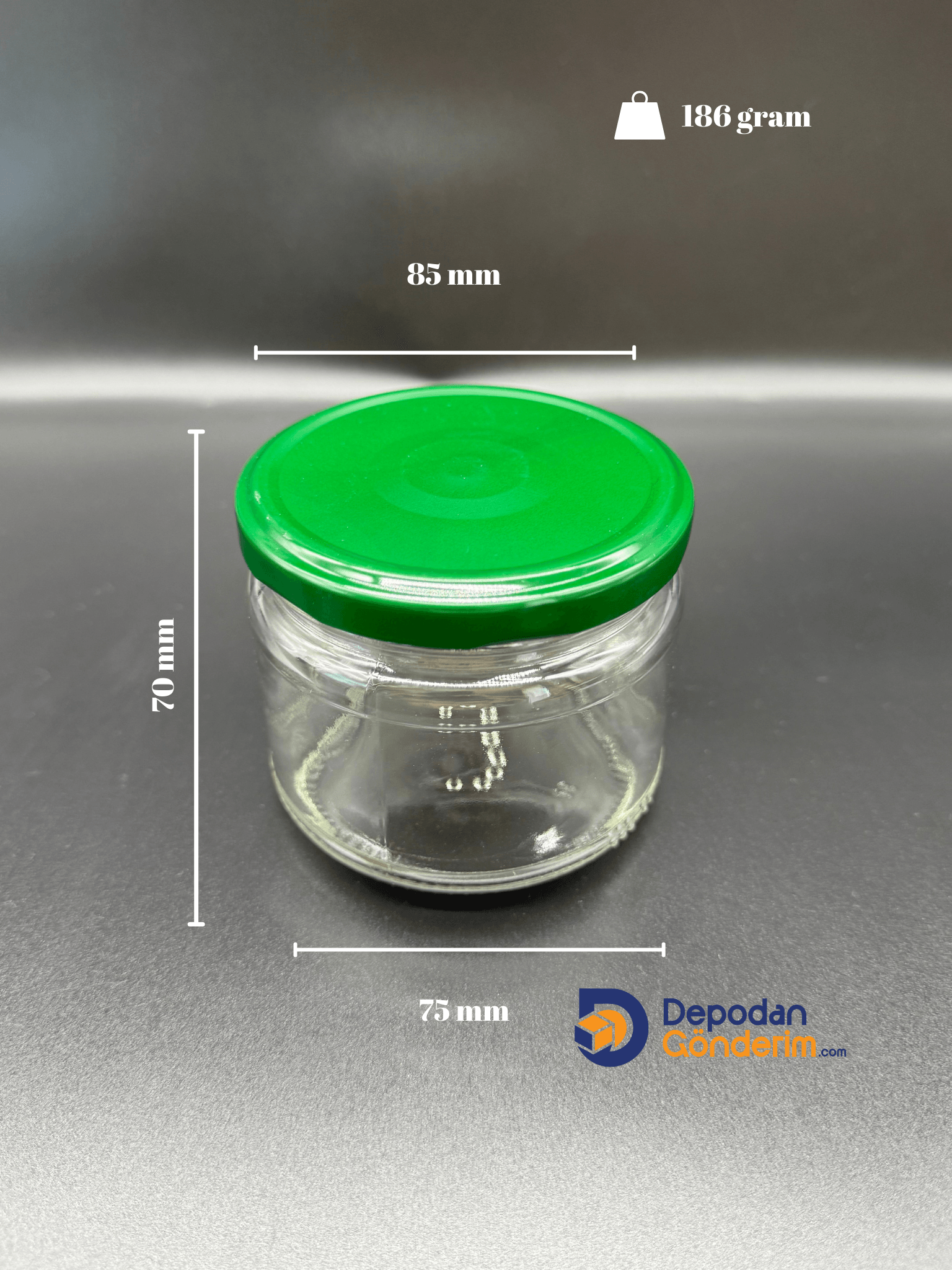 DP222 300cc Kavanoz Yeşil Kapaklı