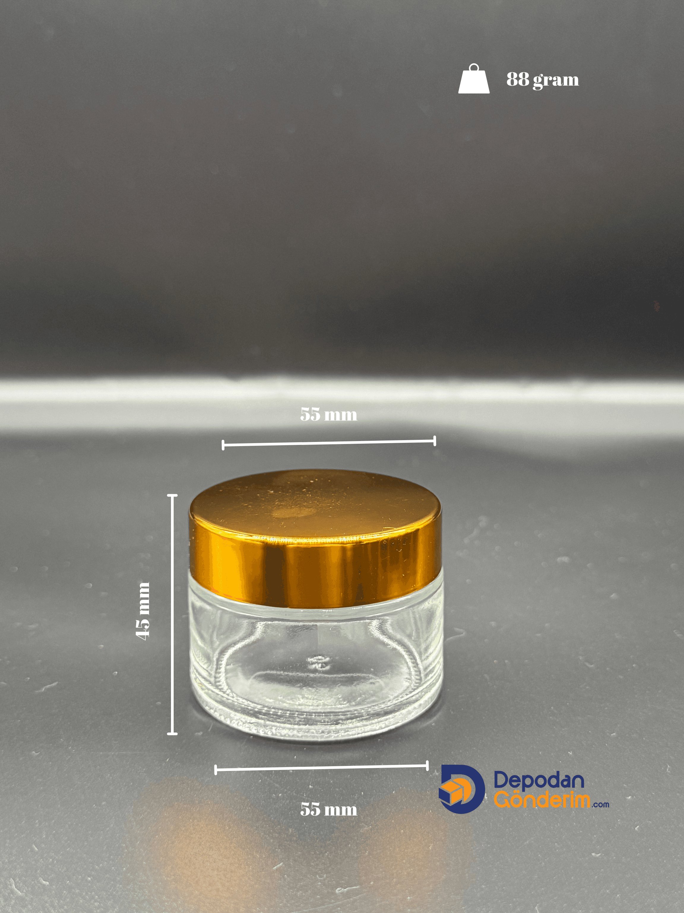 DP65 50cc İTHAL KREM KAVANOZU- GOLD KAPAKLI 