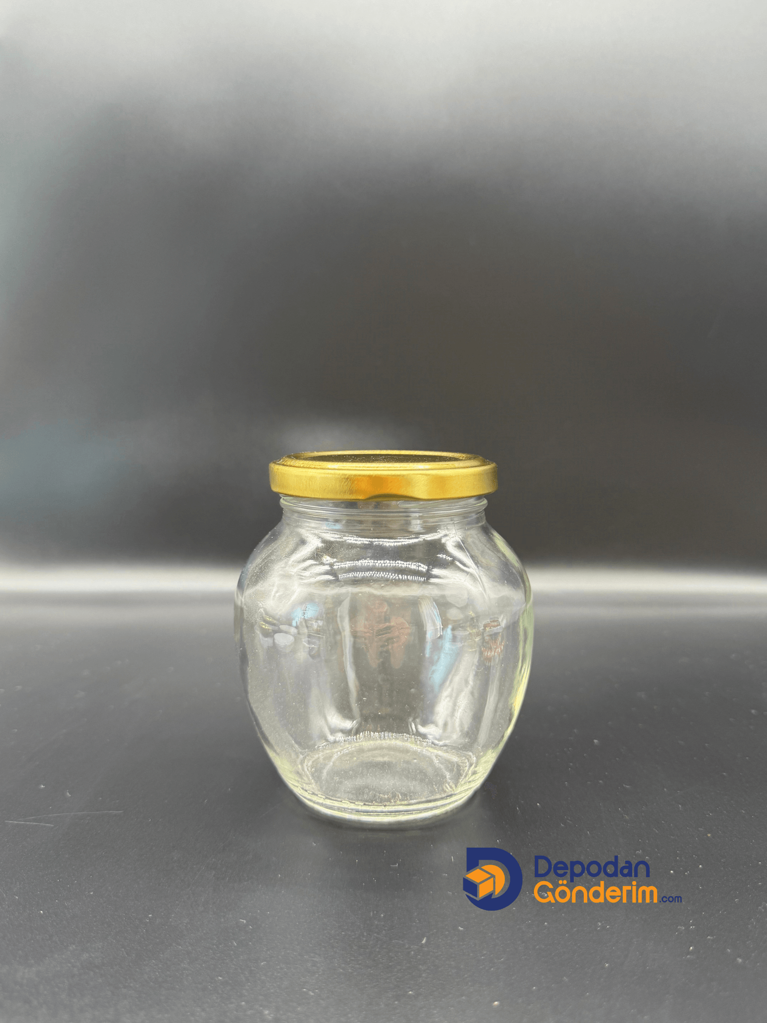 DP249 370cc Yumurta Kavanoz Gold Kapaklı 