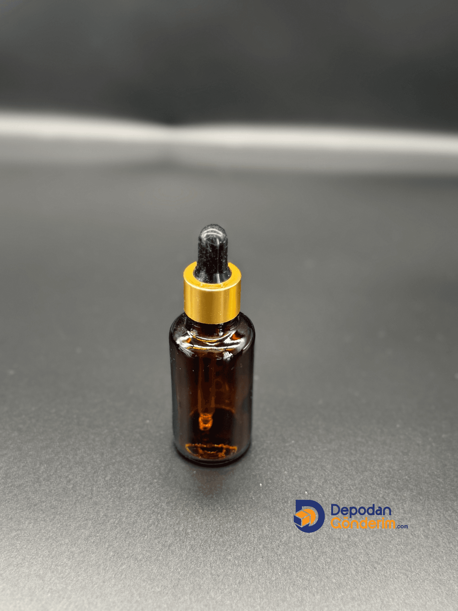 DP130 30cc Dar Ağızlı Ecza Cam Şişe (Cam Damlalıklı, Gold Kapaklı) 